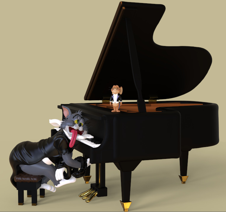 TOM AND JERRY -THE CAT CONCERTO- PARTS AND COMPLETE 3D print model_2