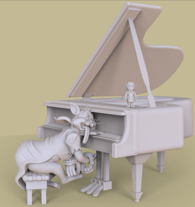 TOM AND JERRY -THE CAT CONCERTO- PARTS AND COMPLETE 3D print model_13