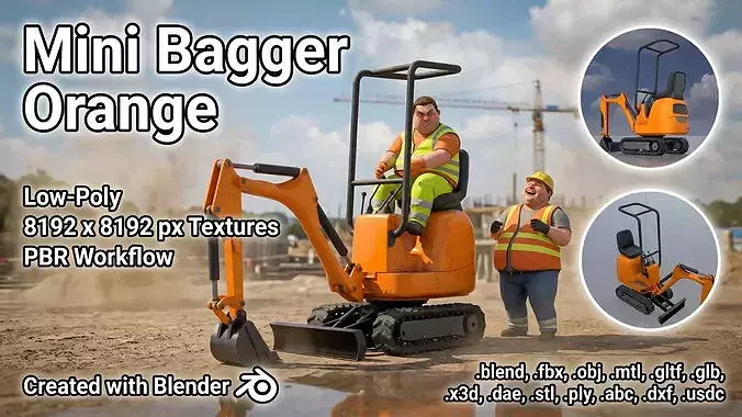 Mini-Digger Orange