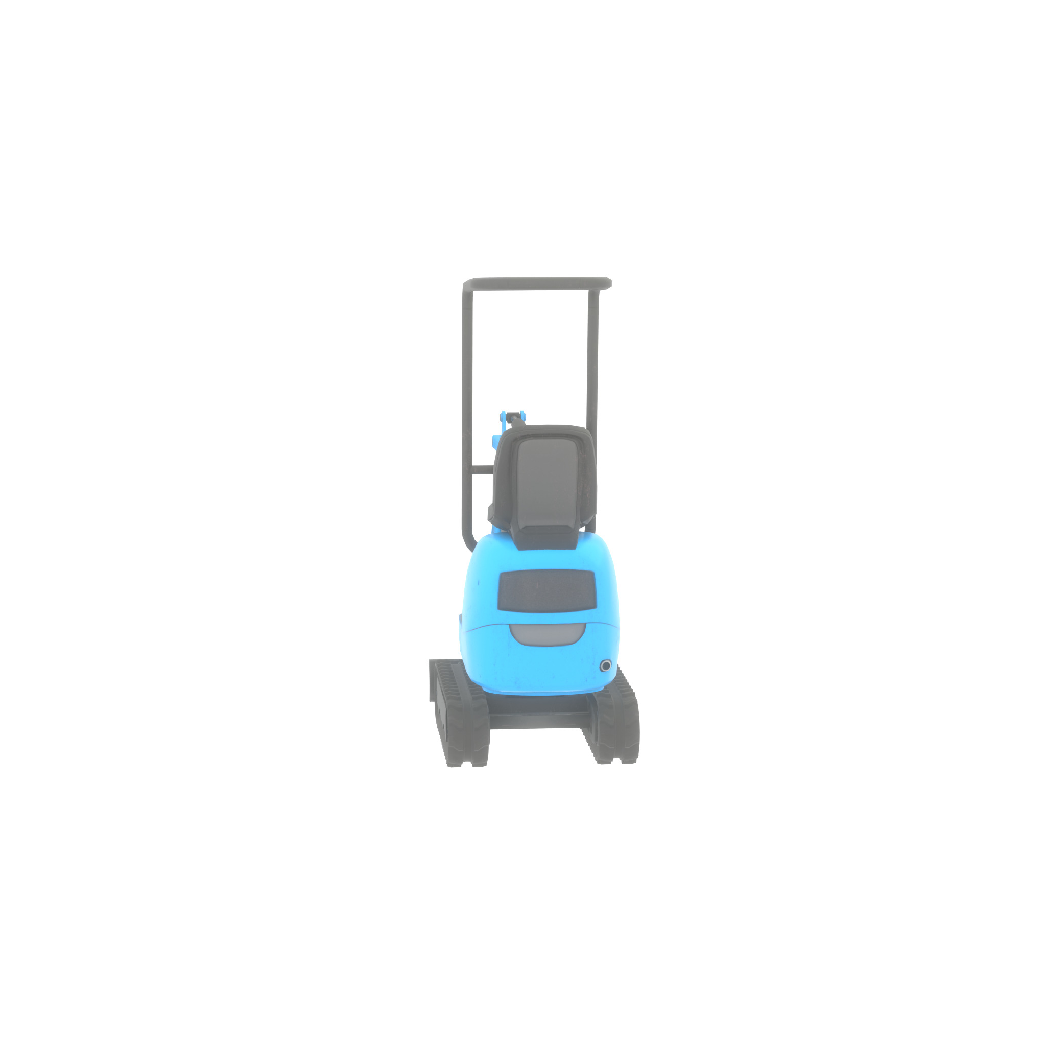 Mini-Digger blue Low-poly 3D model_22