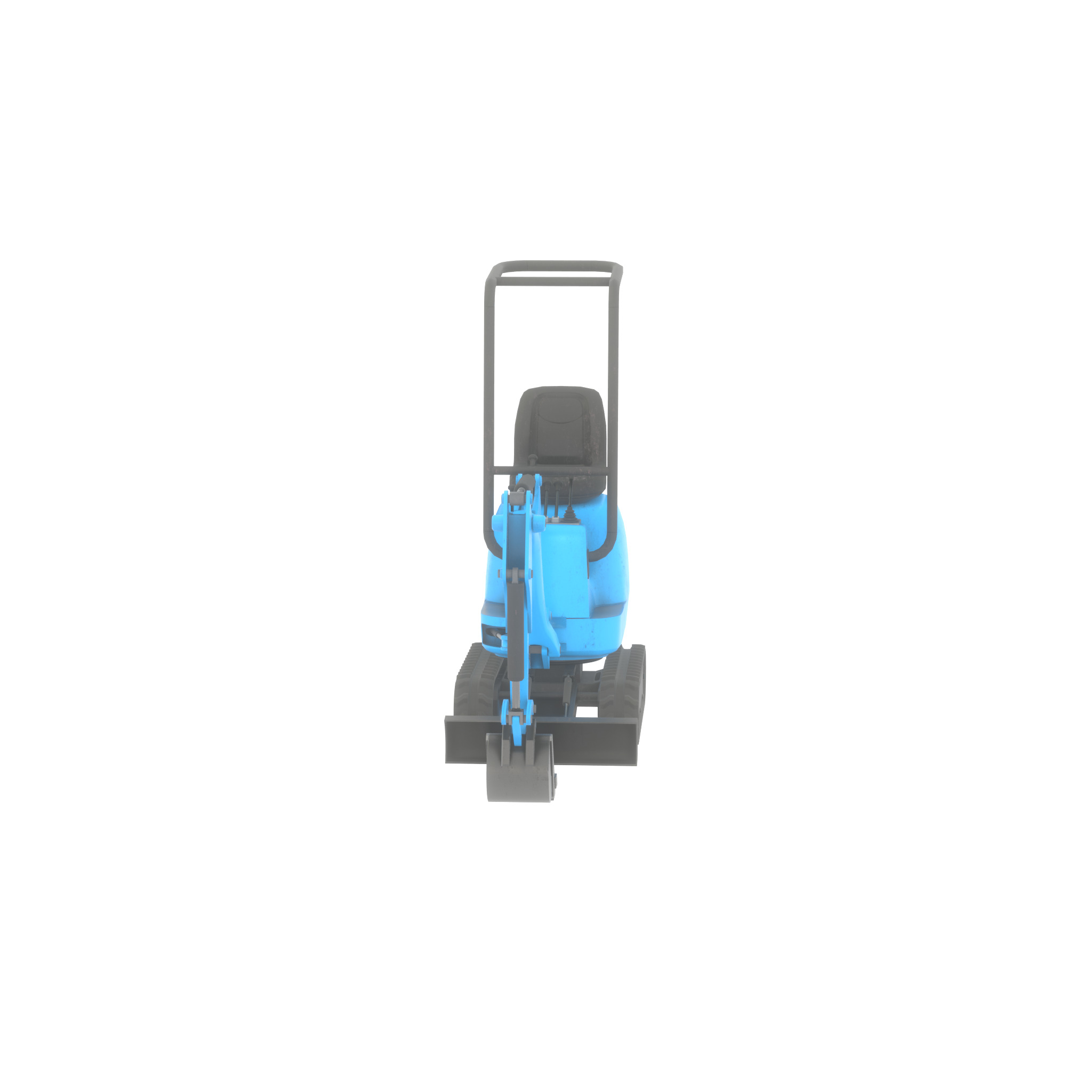Mini-Digger blue Low-poly 3D model_29