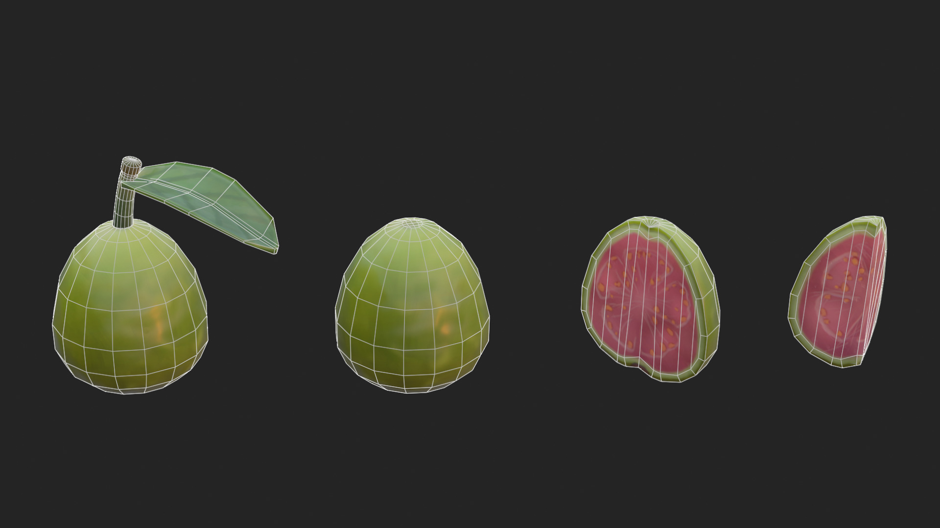 Stylized Fruits Pack 01 Game-ready Low-poly 3D model_23