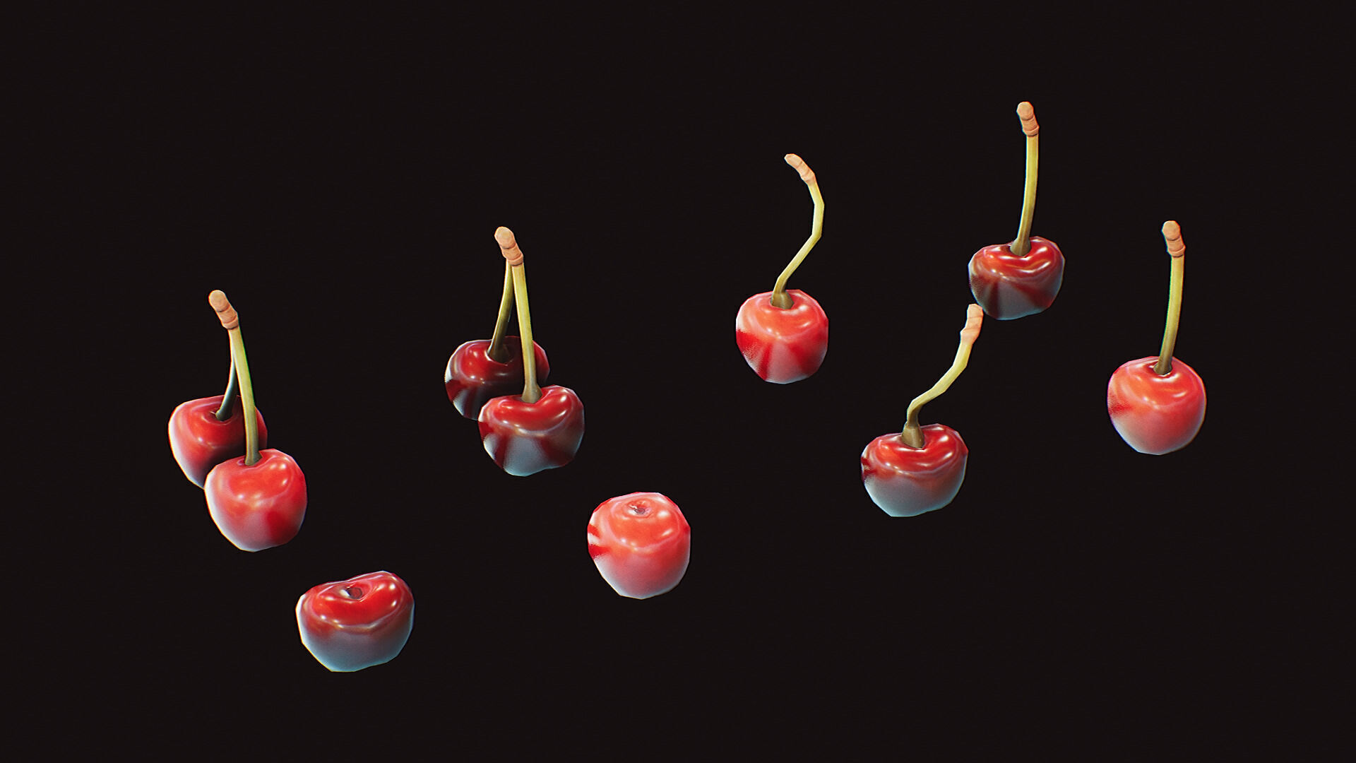 Stylized Fruits Pack 01 Game-ready Low-poly 3D model_13