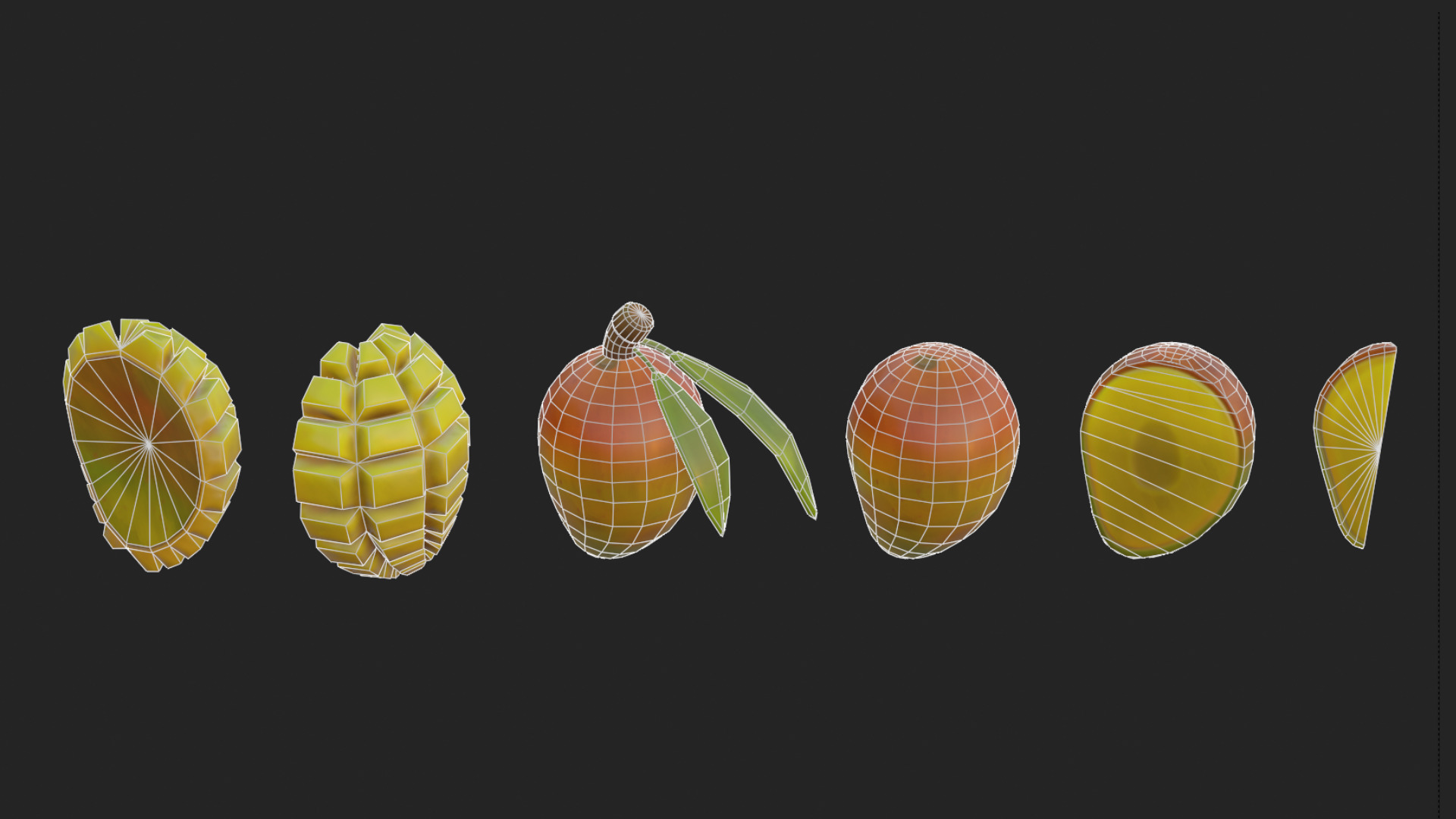 Stylized Fruits Pack 01 Game-ready Low-poly 3D model_27
