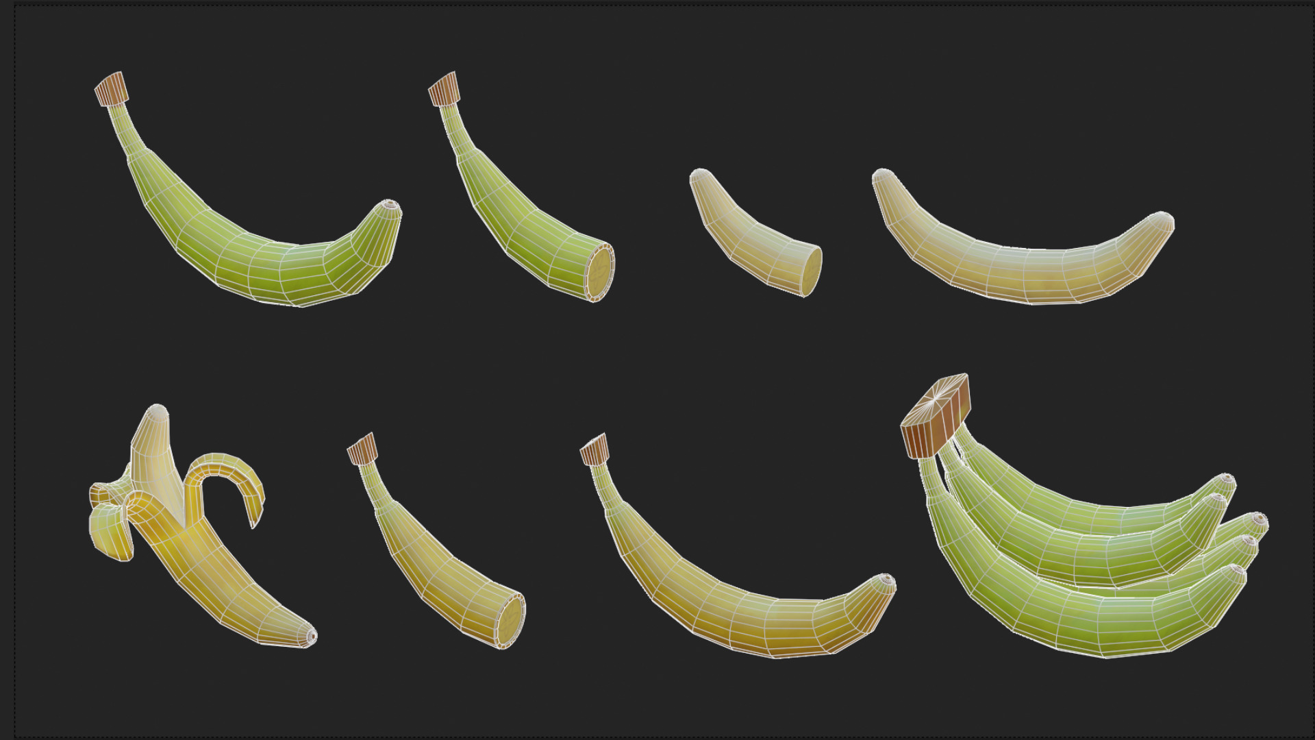 Stylized Fruits Pack 01 Game-ready Low-poly 3D model_10