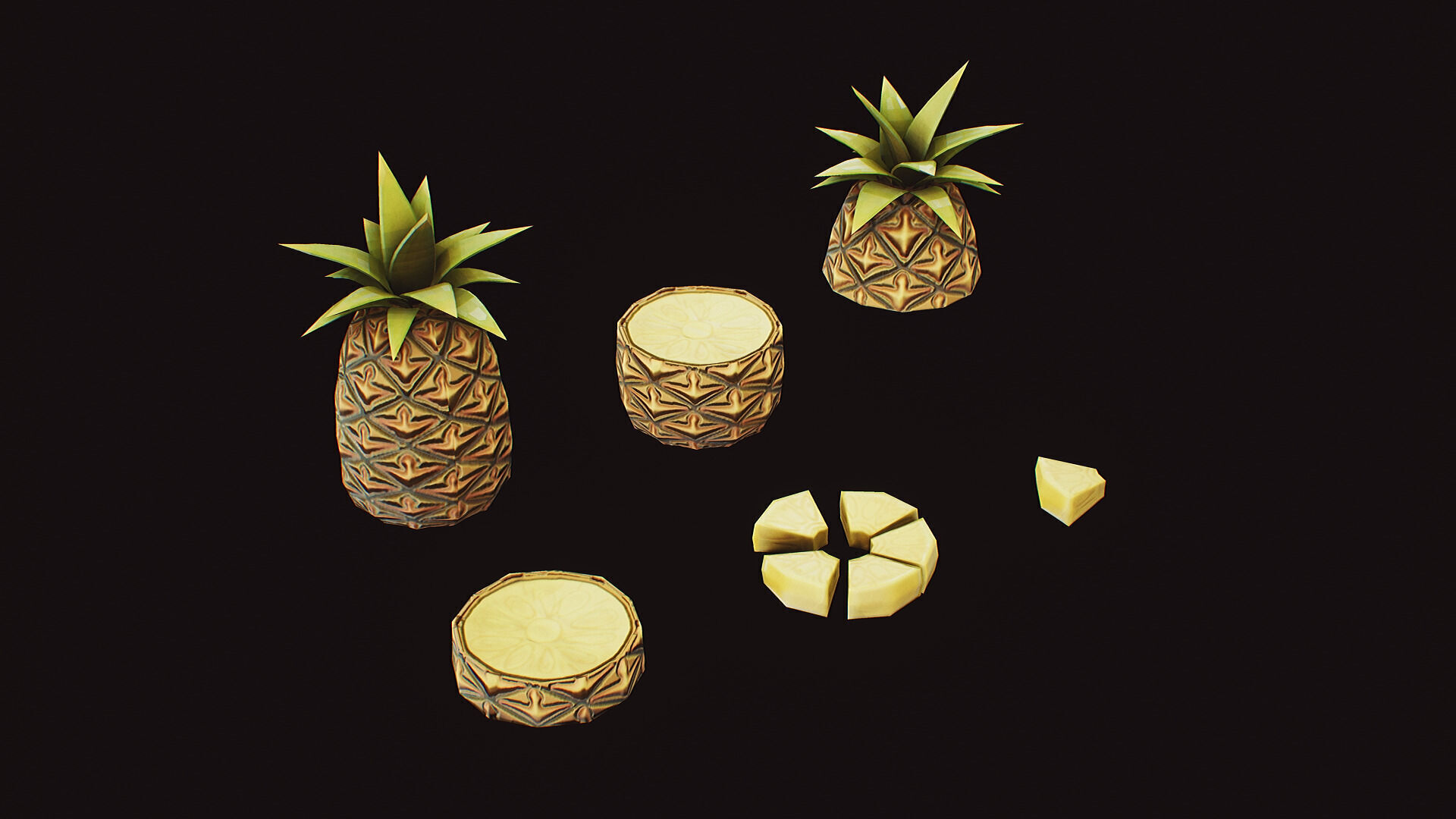 Stylized Fruits Pack 01 Game-ready Low-poly 3D model_15