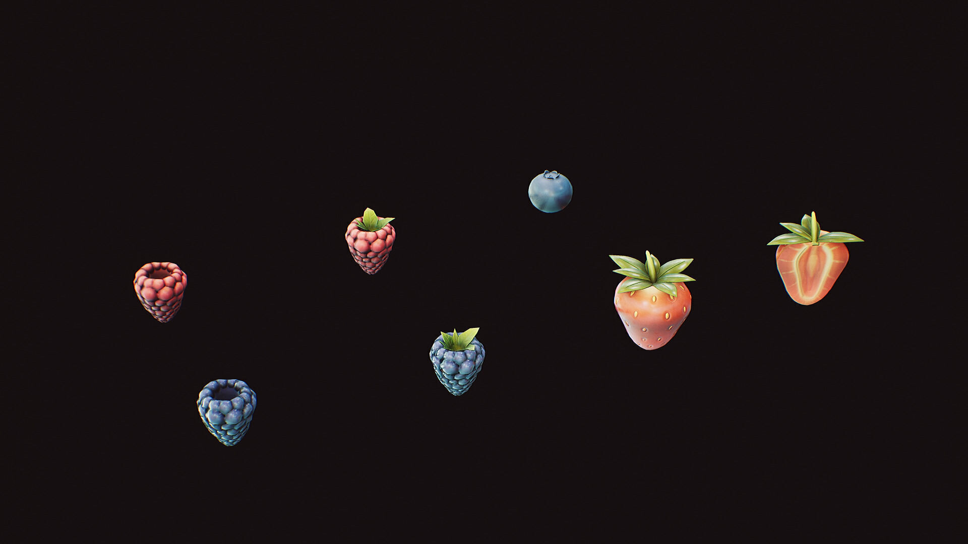 Stylized Fruits Pack 01 Game-ready Low-poly 3D model_16
