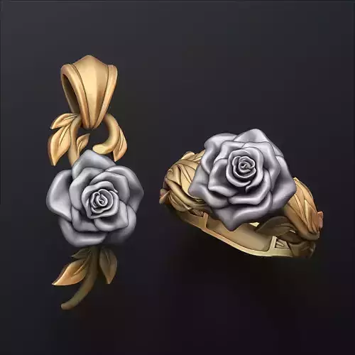 Rose Pendant Ring v2 Collection