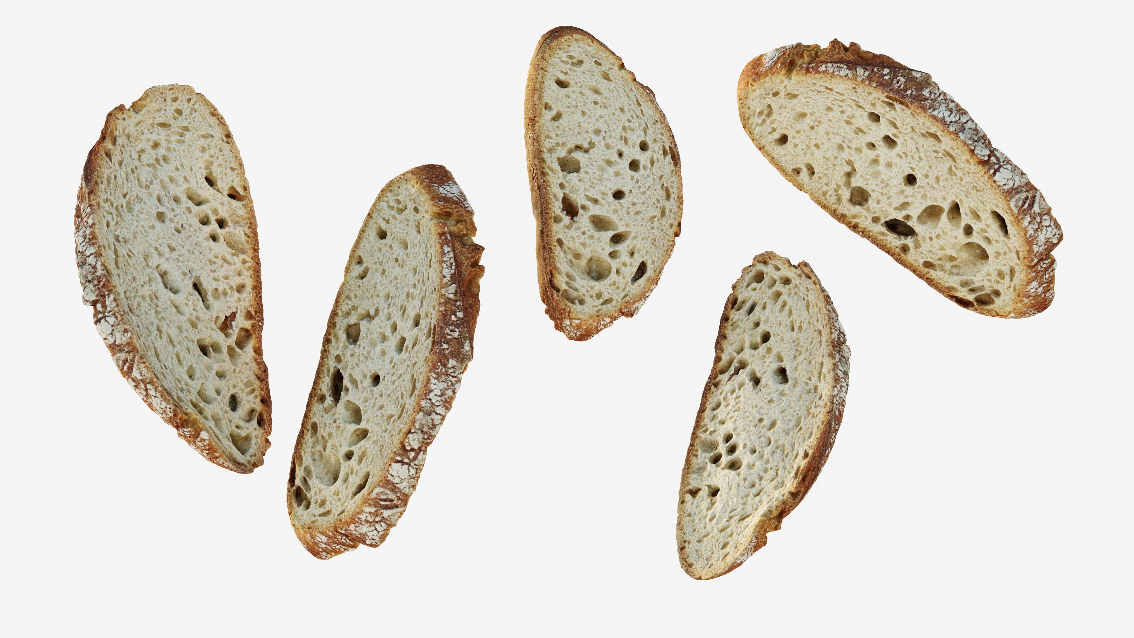Scanned sliced bread Low-poly 3D model_3
