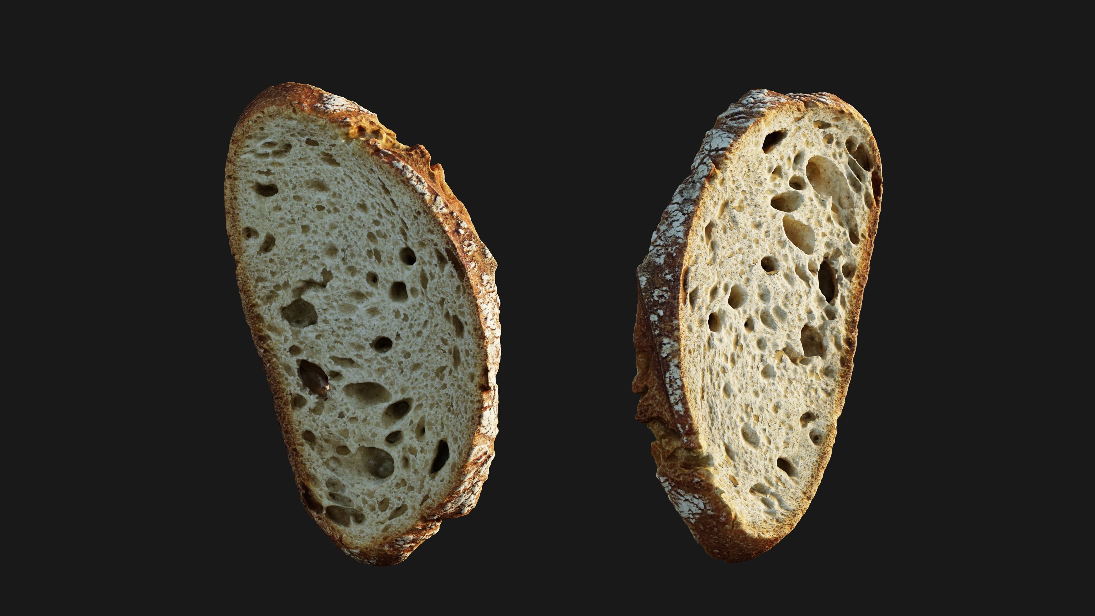 Scanned sliced bread Low-poly 3D model_13