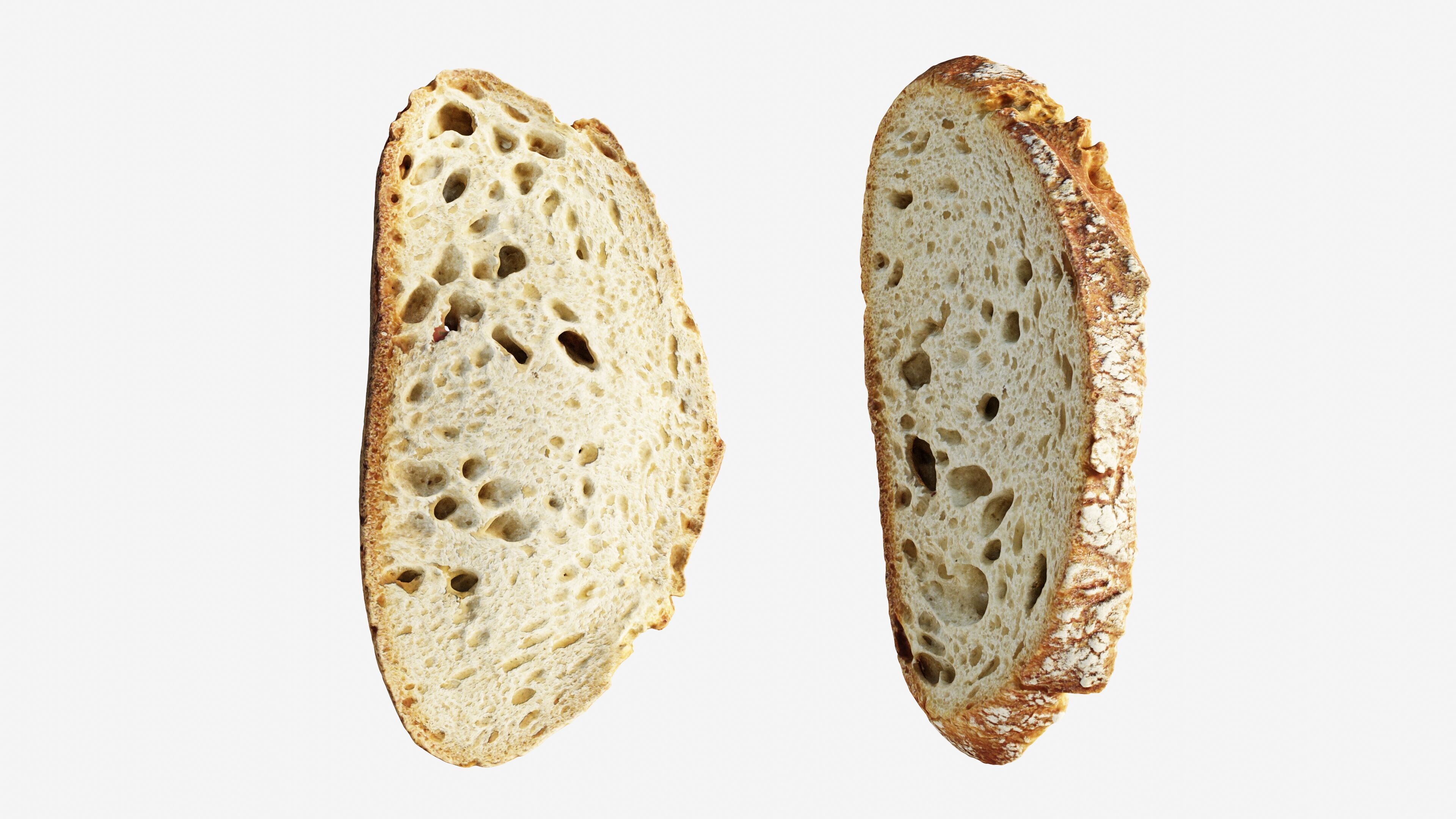 Scanned sliced bread Low-poly 3D model_4