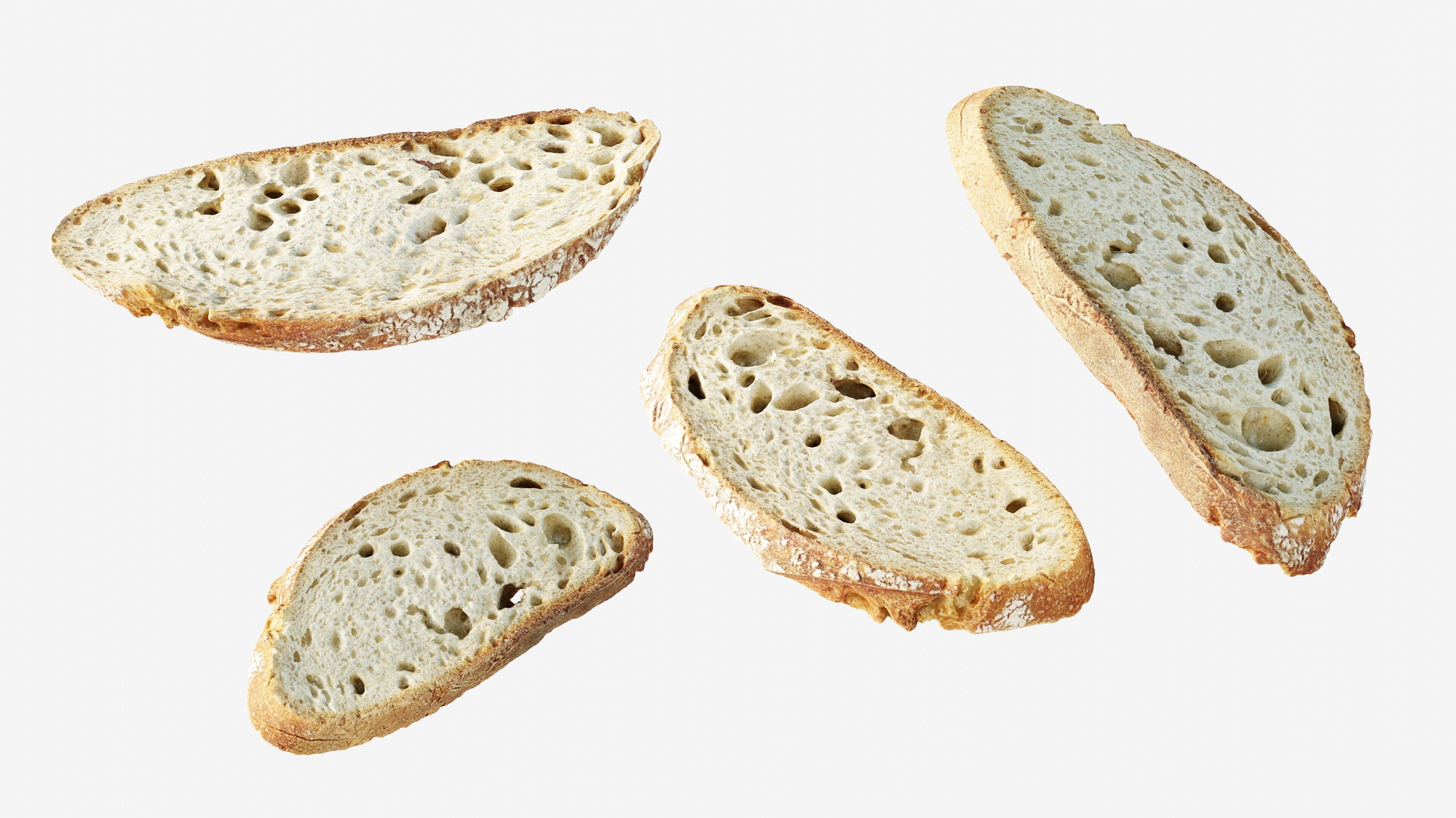 Scanned sliced bread Low-poly 3D model_2