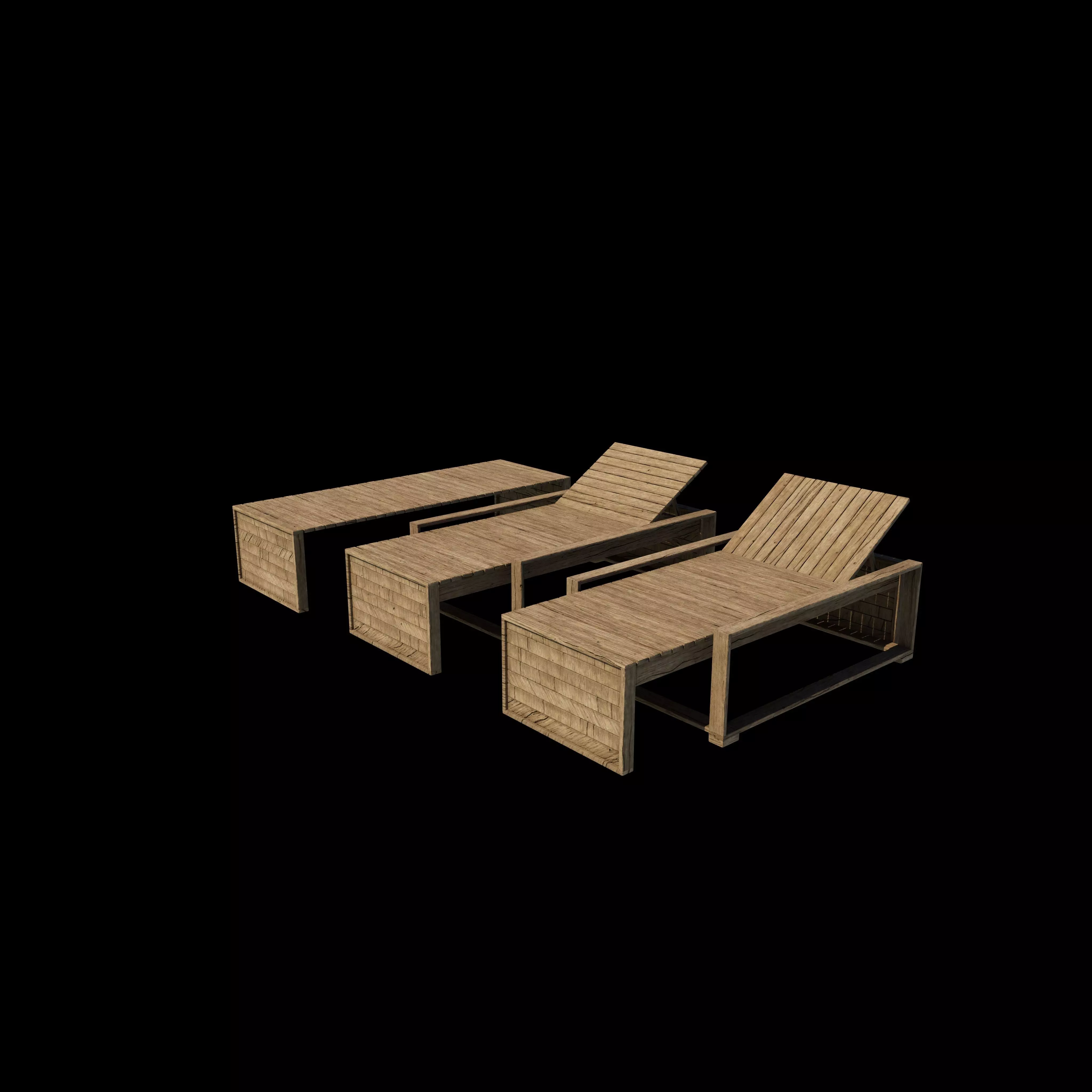 Sunbeds  3D model_0