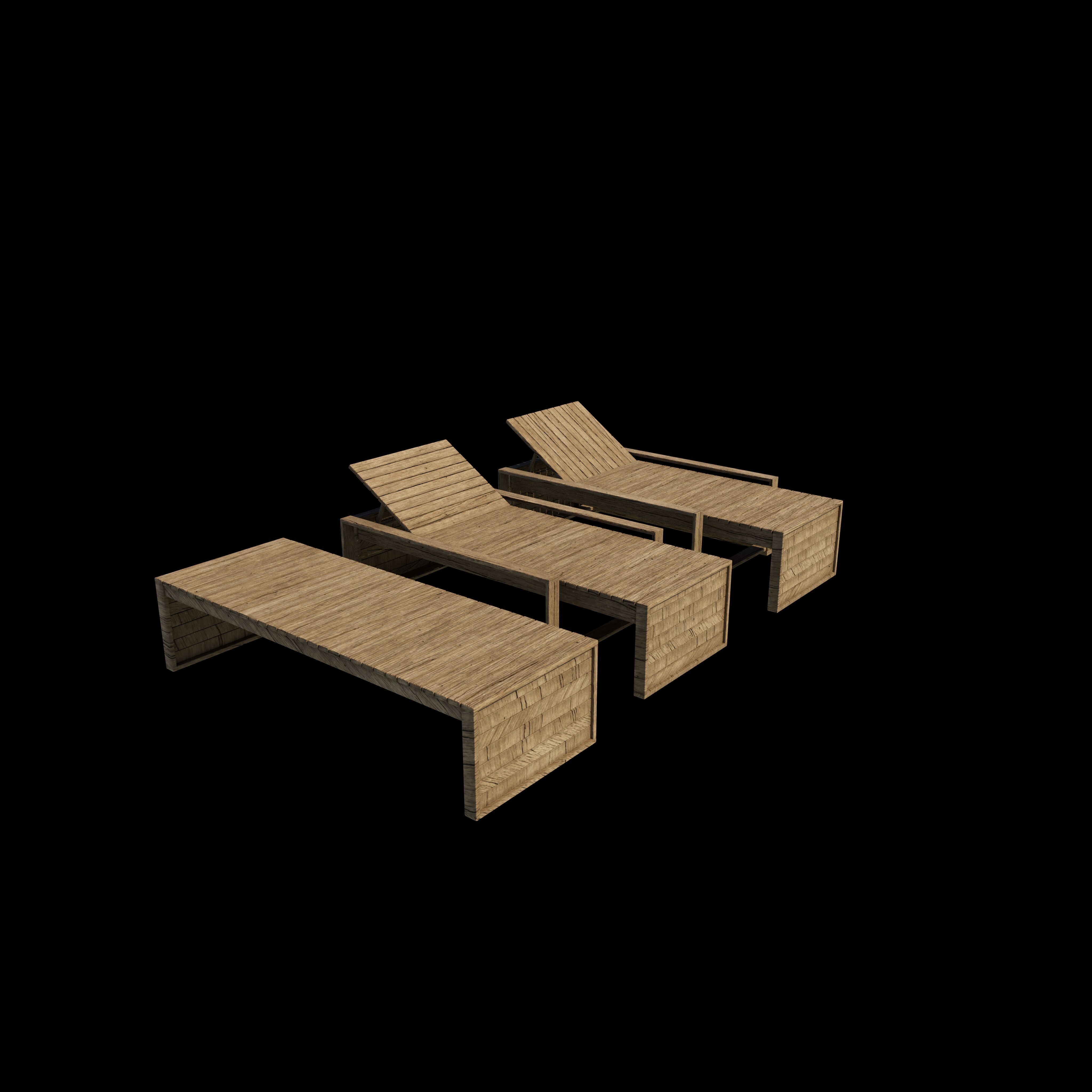 Sunbeds  3D model_6