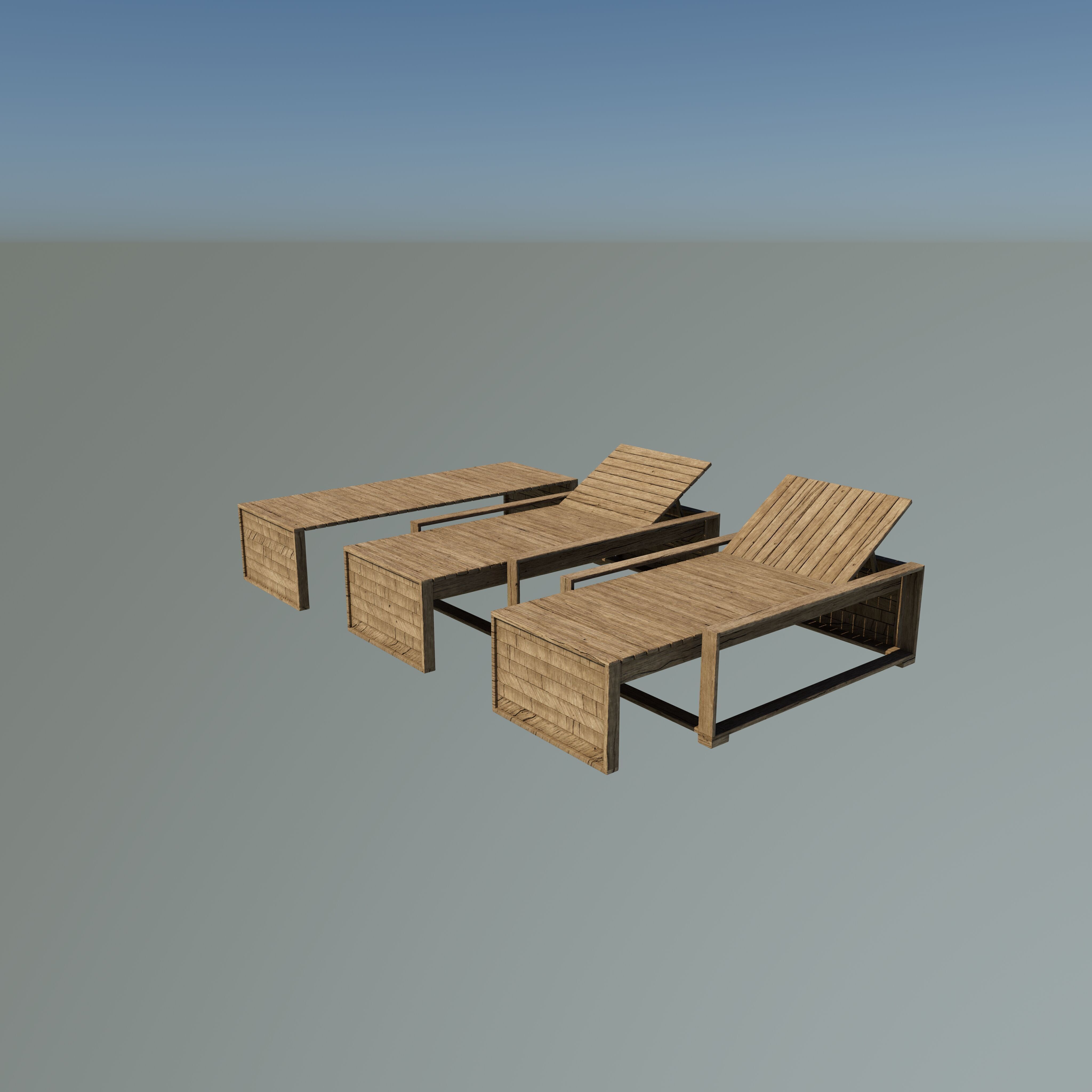 Sunbeds  3D model_5