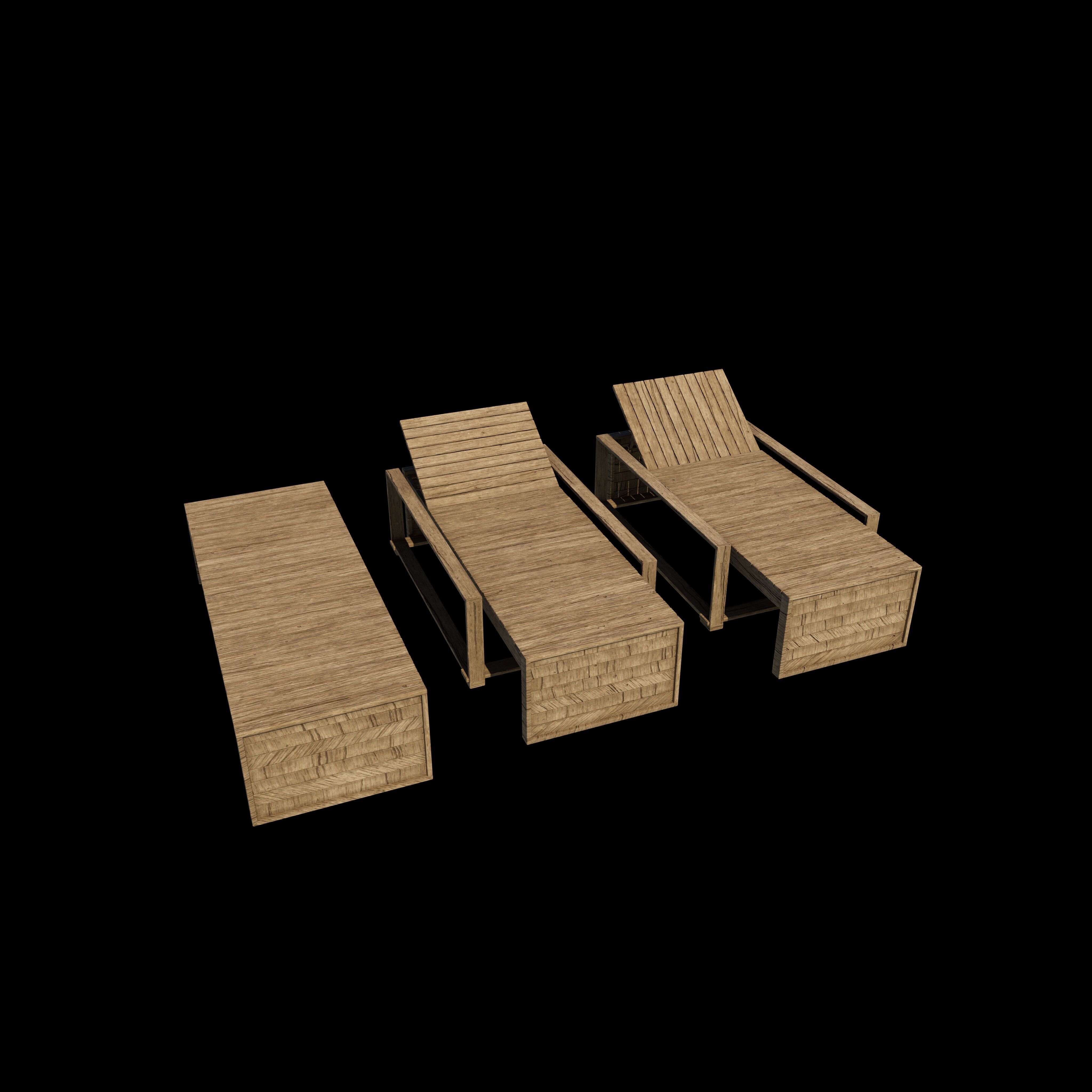 Sunbeds  3D model_7