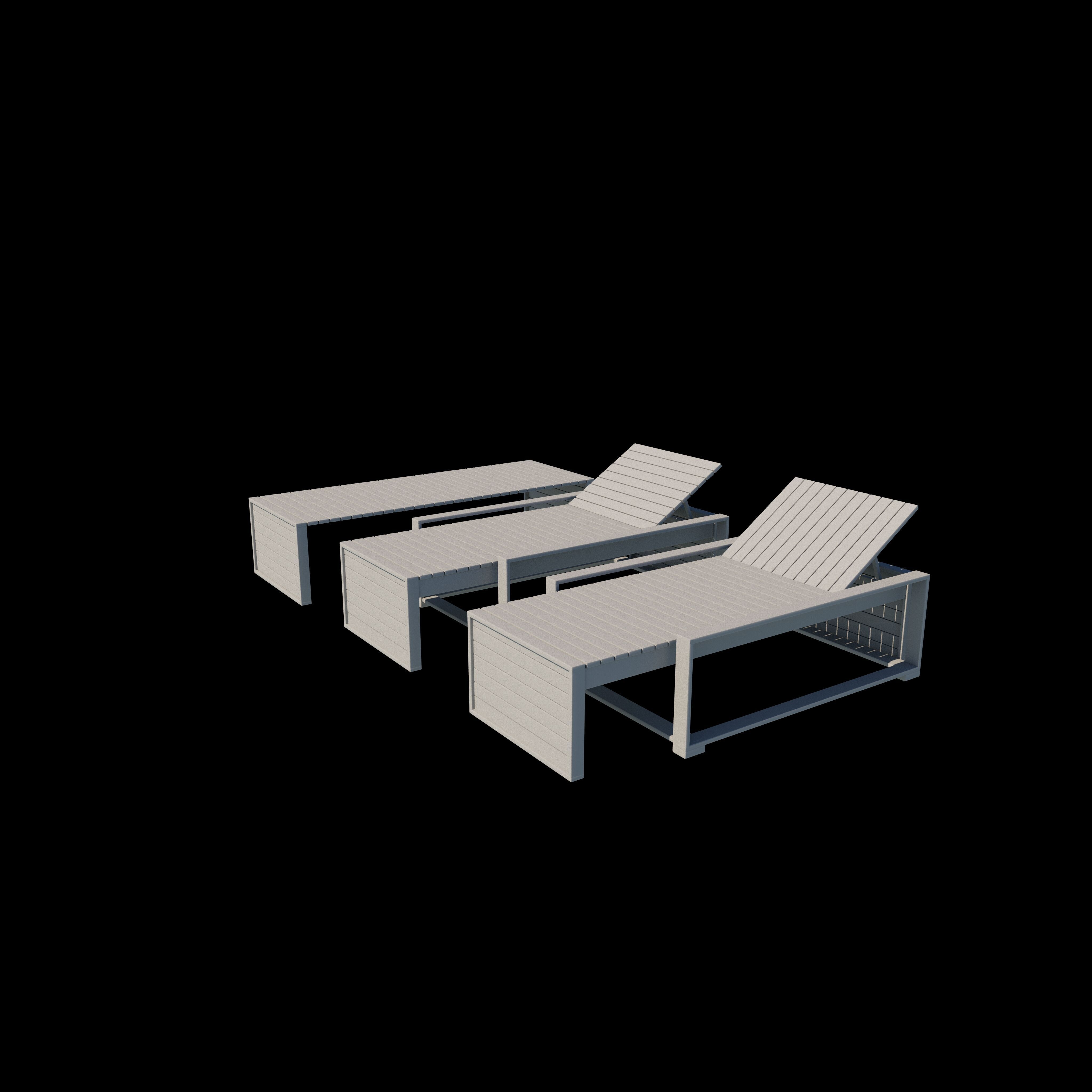 Sunbeds  3D model_14