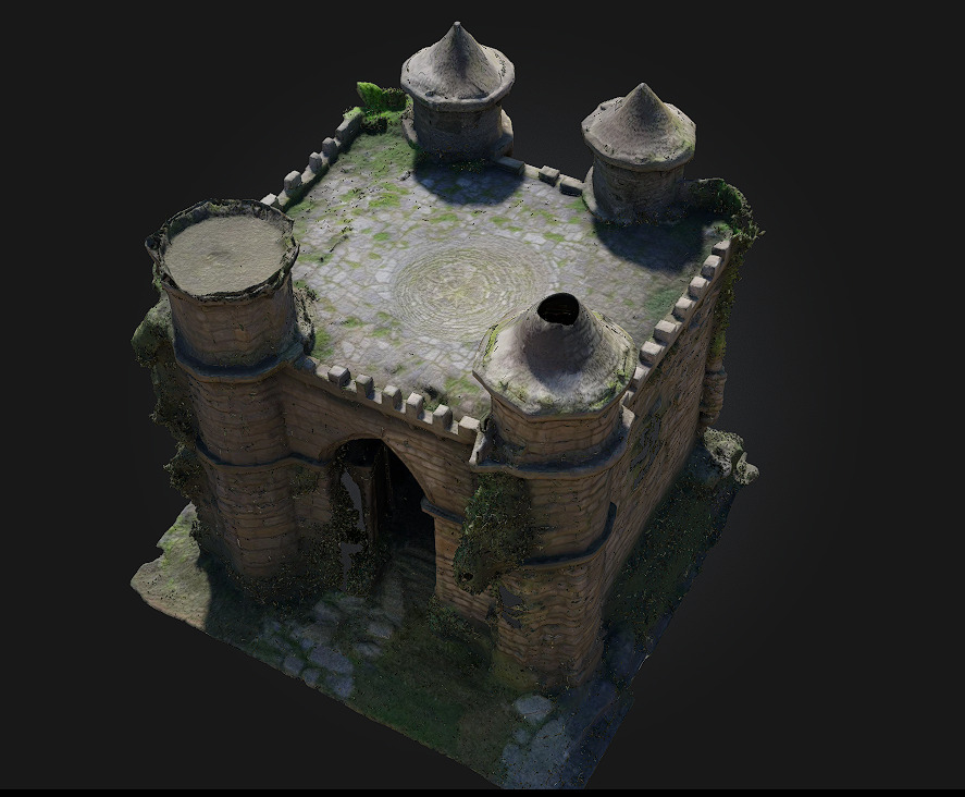 Fortress Entryway   Medieval Stronghold Gate Model 3D model_2