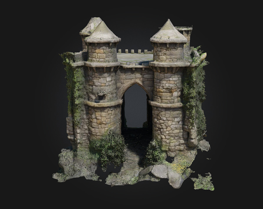 Fortress Entryway   Medieval Stronghold Gate Model 3D model_1