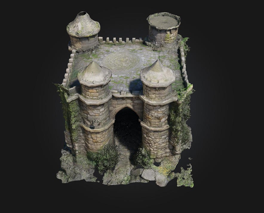 Fortress Entryway   Medieval Stronghold Gate Model 3D model_3