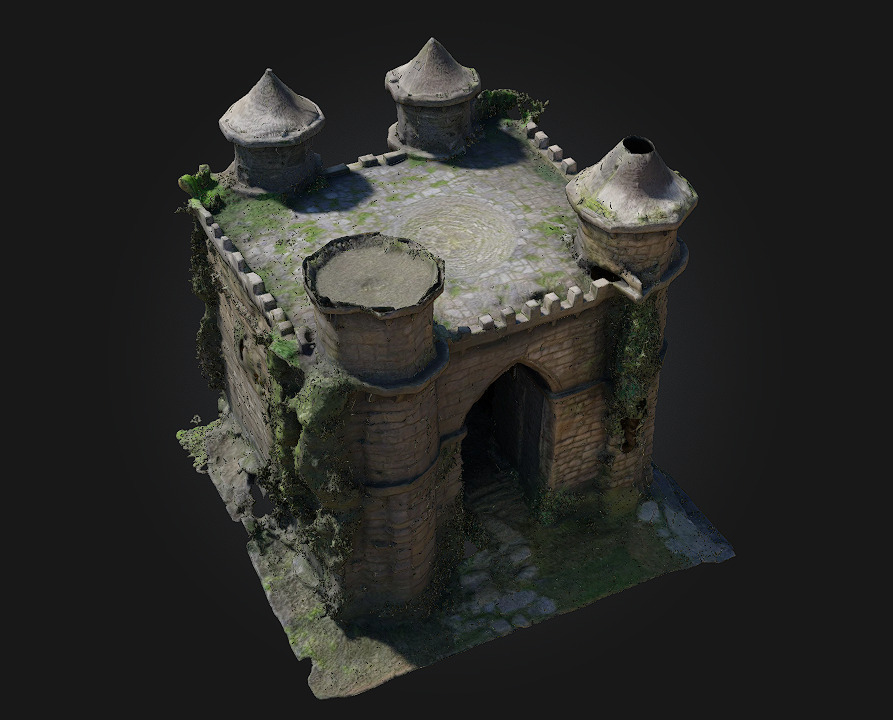 Fortress Entryway   Medieval Stronghold Gate Model 3D model_6