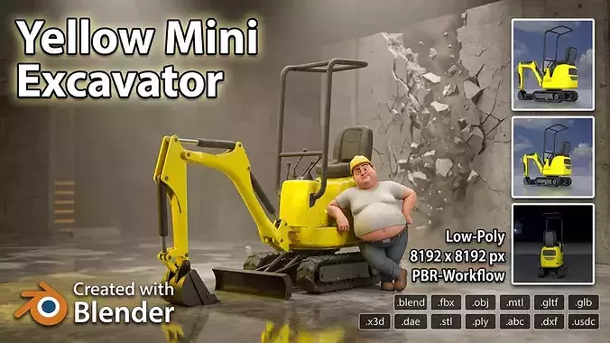 Mini-Digger Yellow