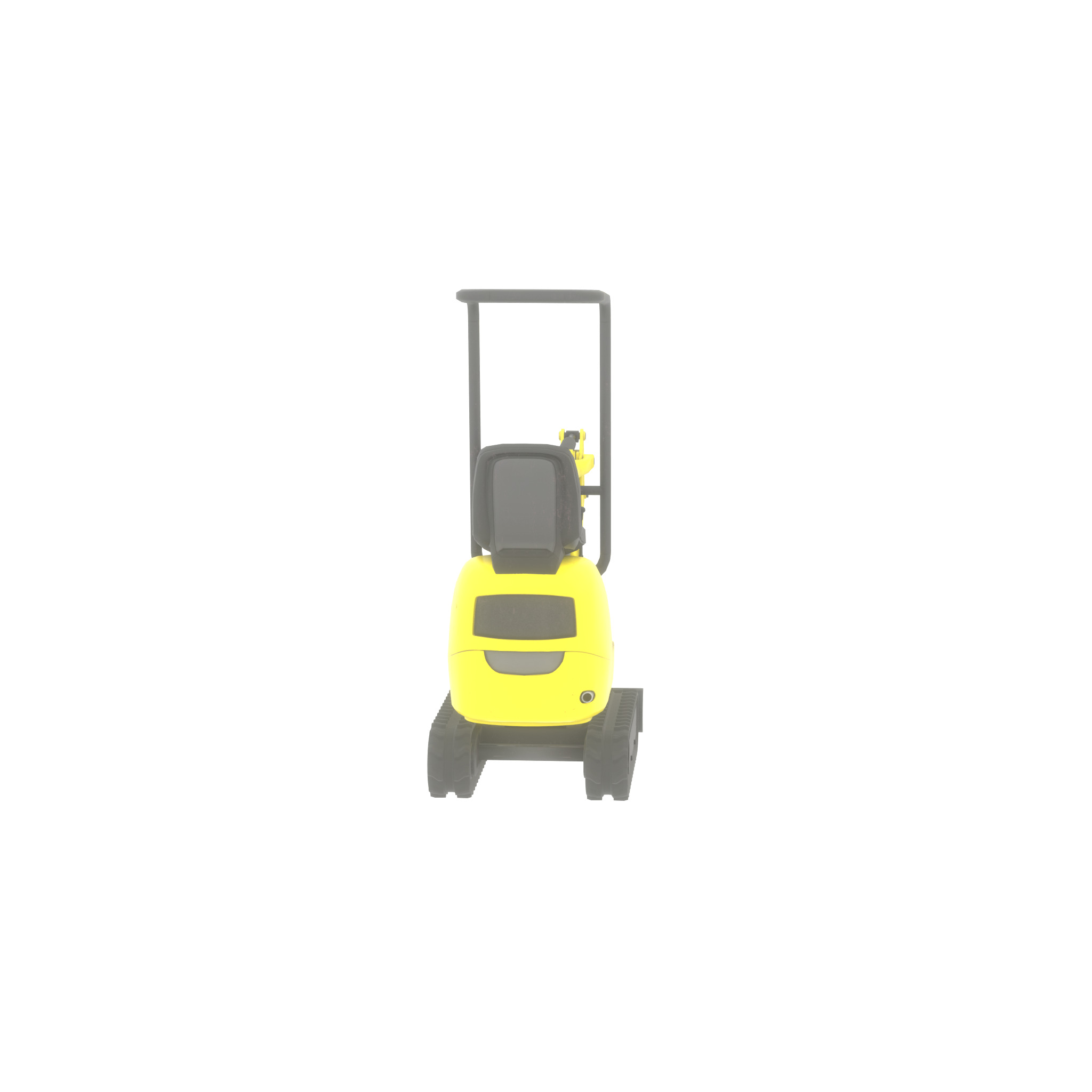 Mini-Digger Yellow Low-poly 3D model_39