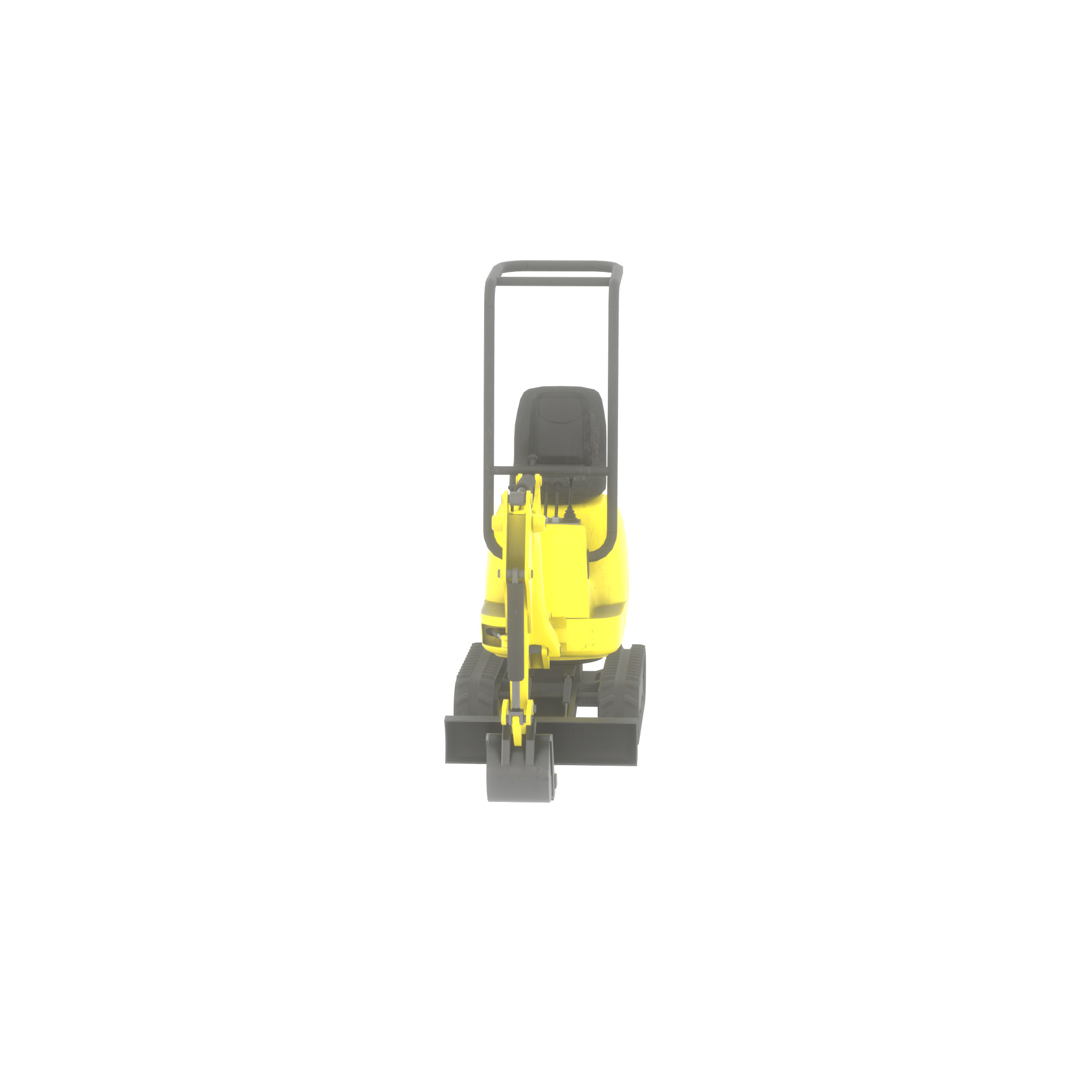 Mini-Digger Yellow Low-poly 3D model_57