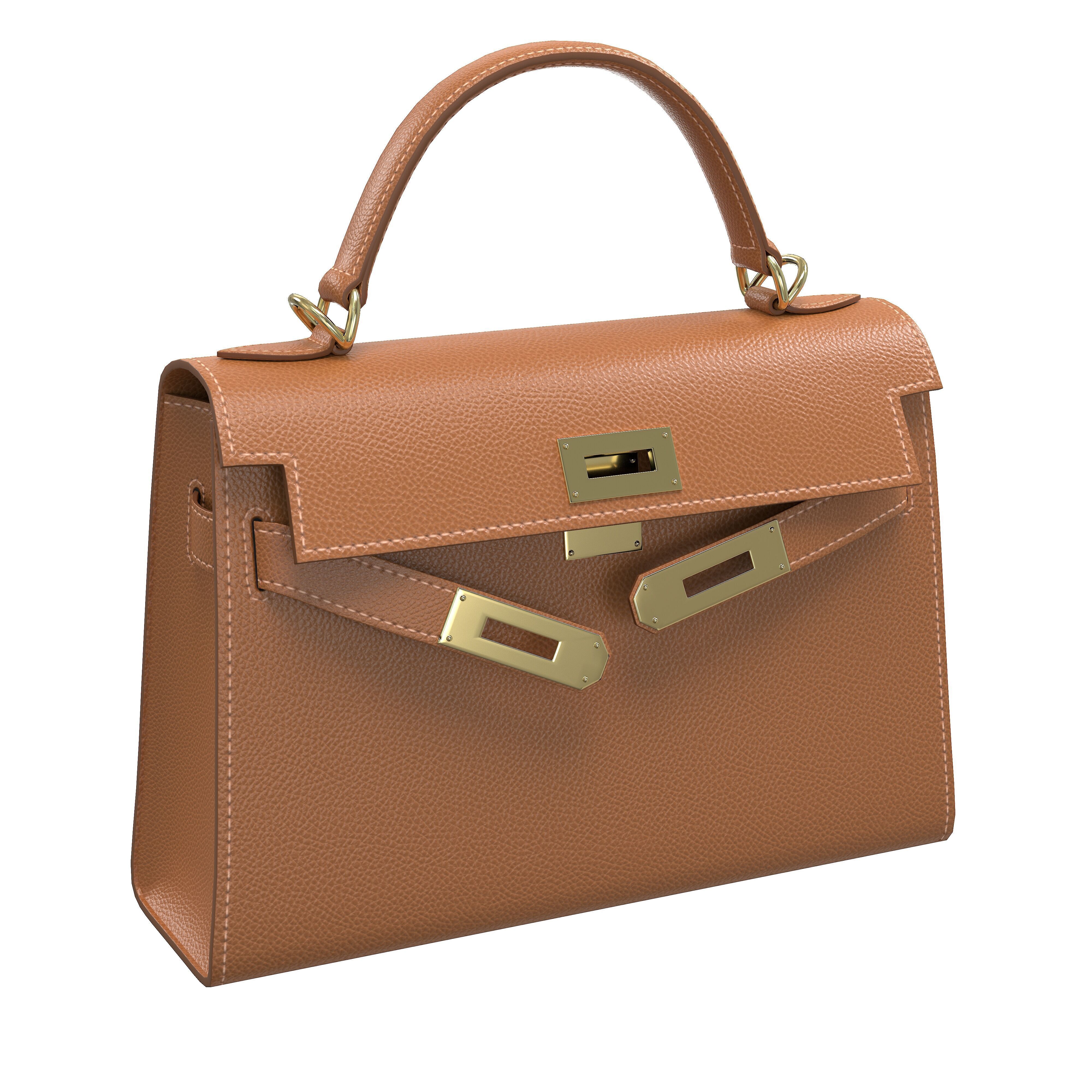 Hermes Kelly Bag Collection Low-poly 3D model_2