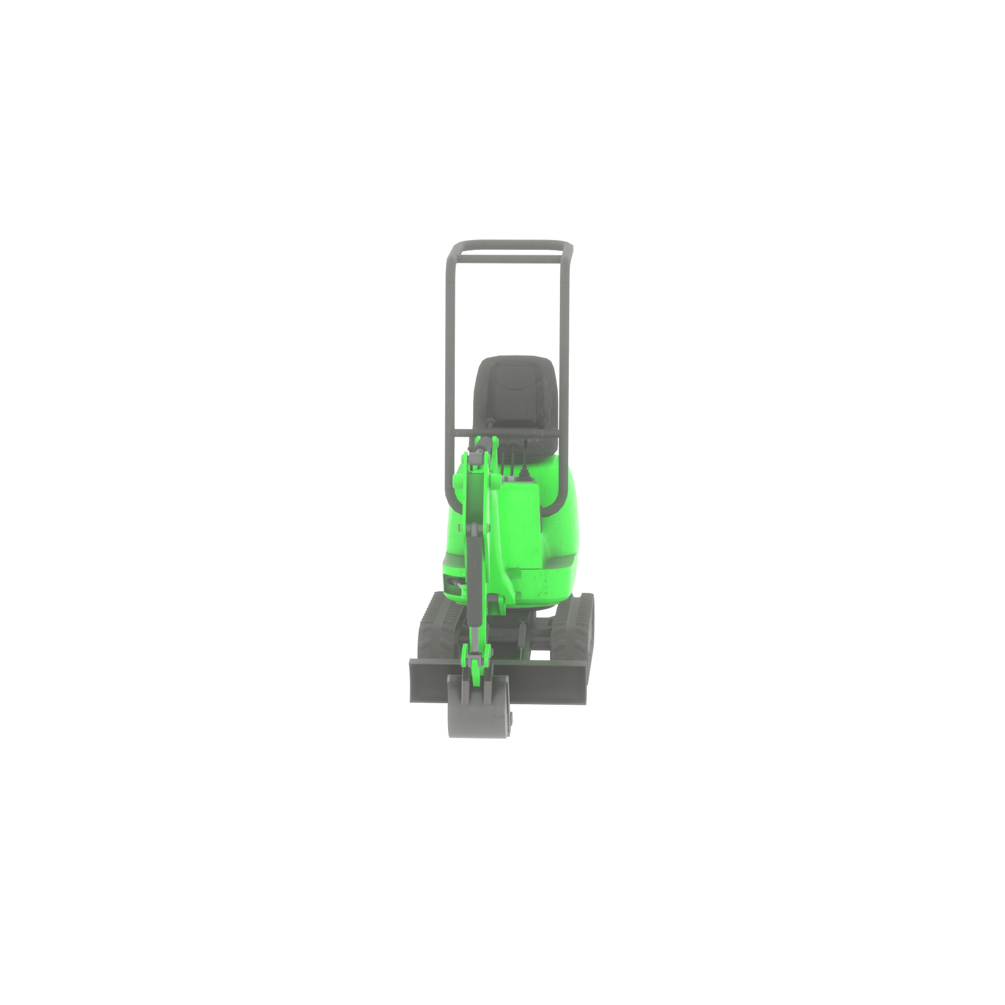 Mini-Digger Green Low-poly 3D model_57