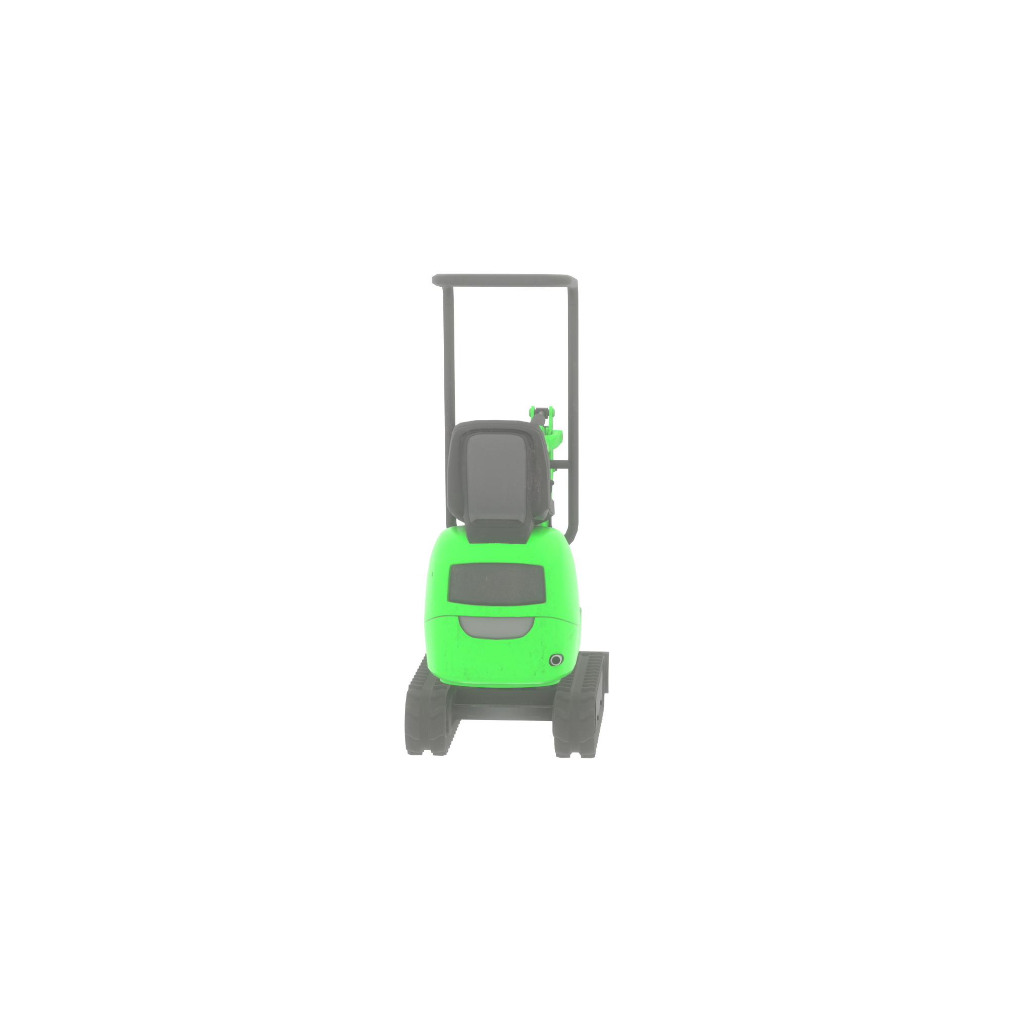 Mini-Digger Green Low-poly 3D model_39