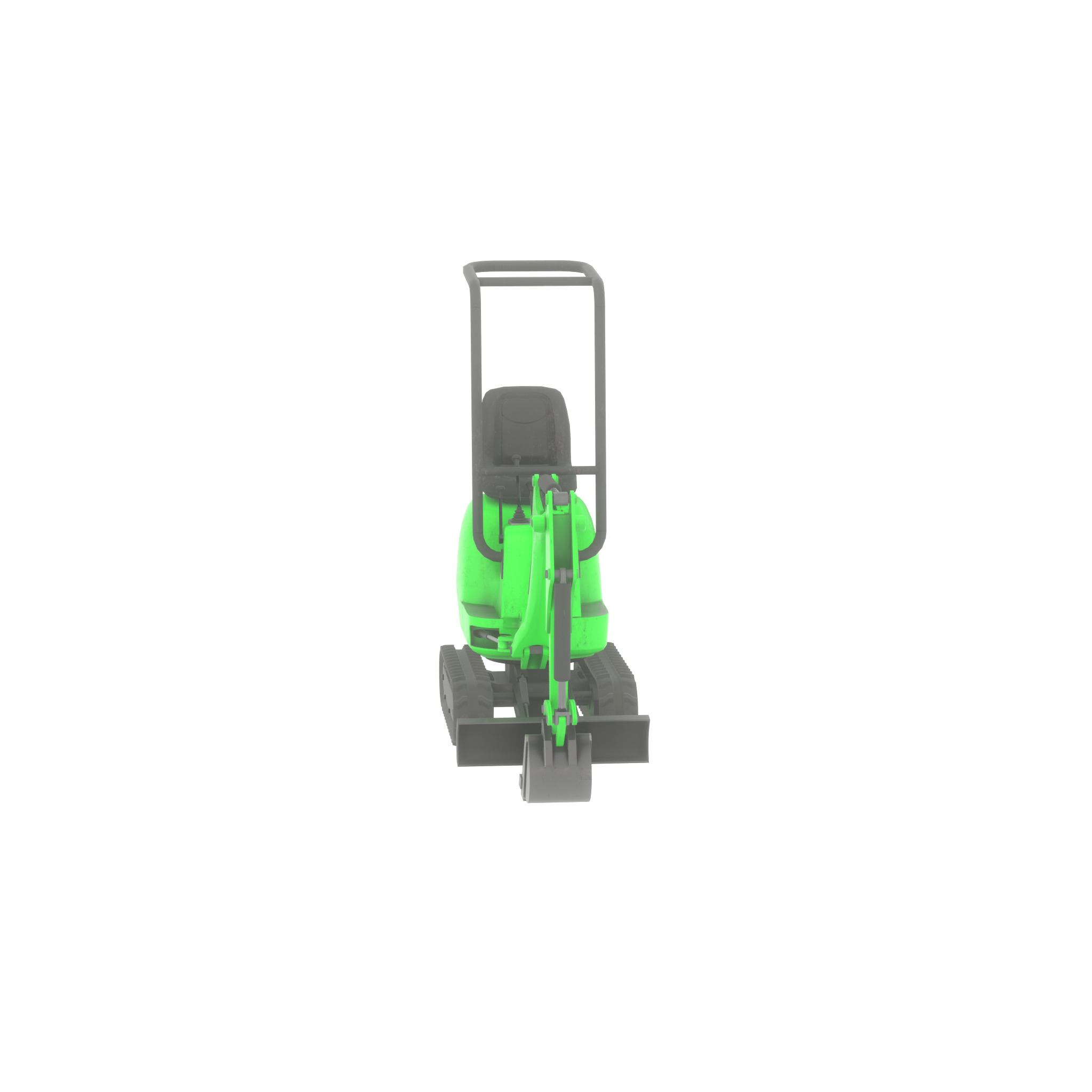 Mini-Digger Green Low-poly 3D model_56