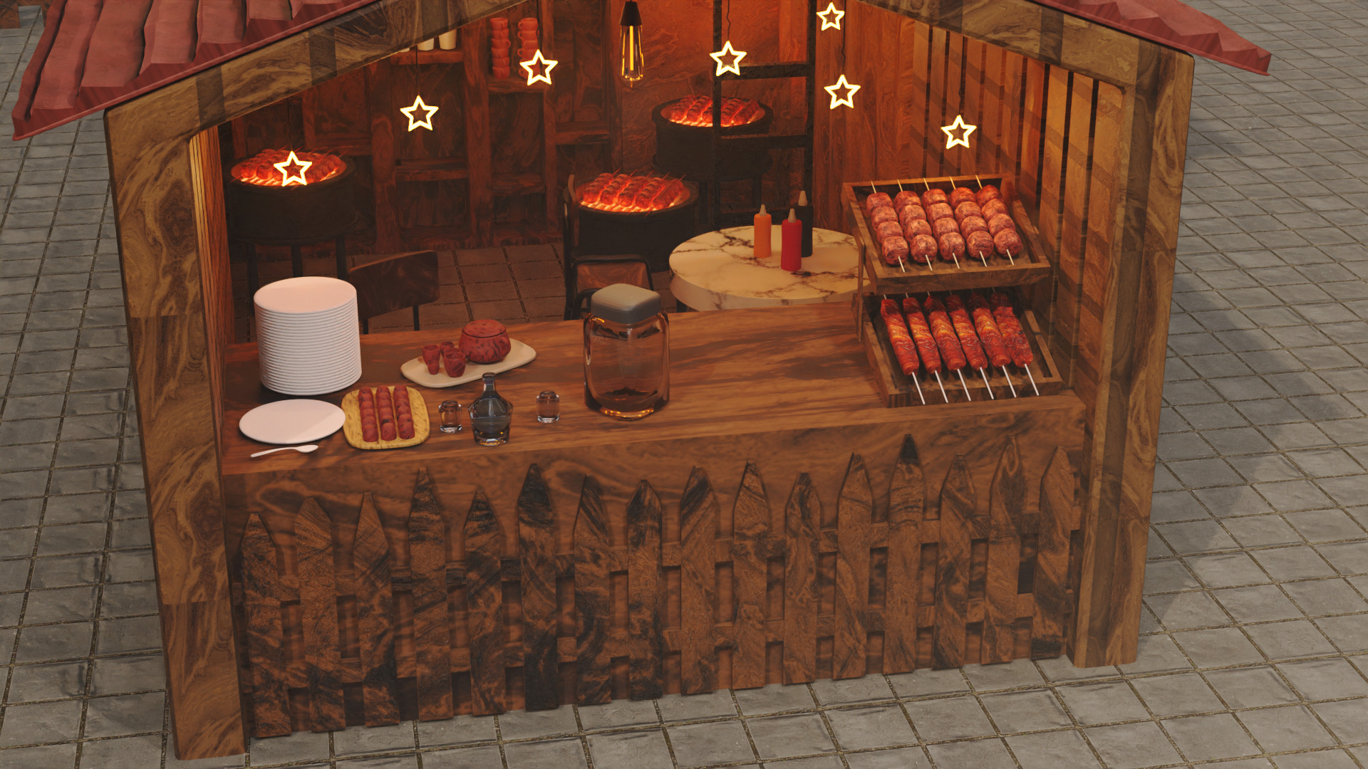 Food court 3D model_7