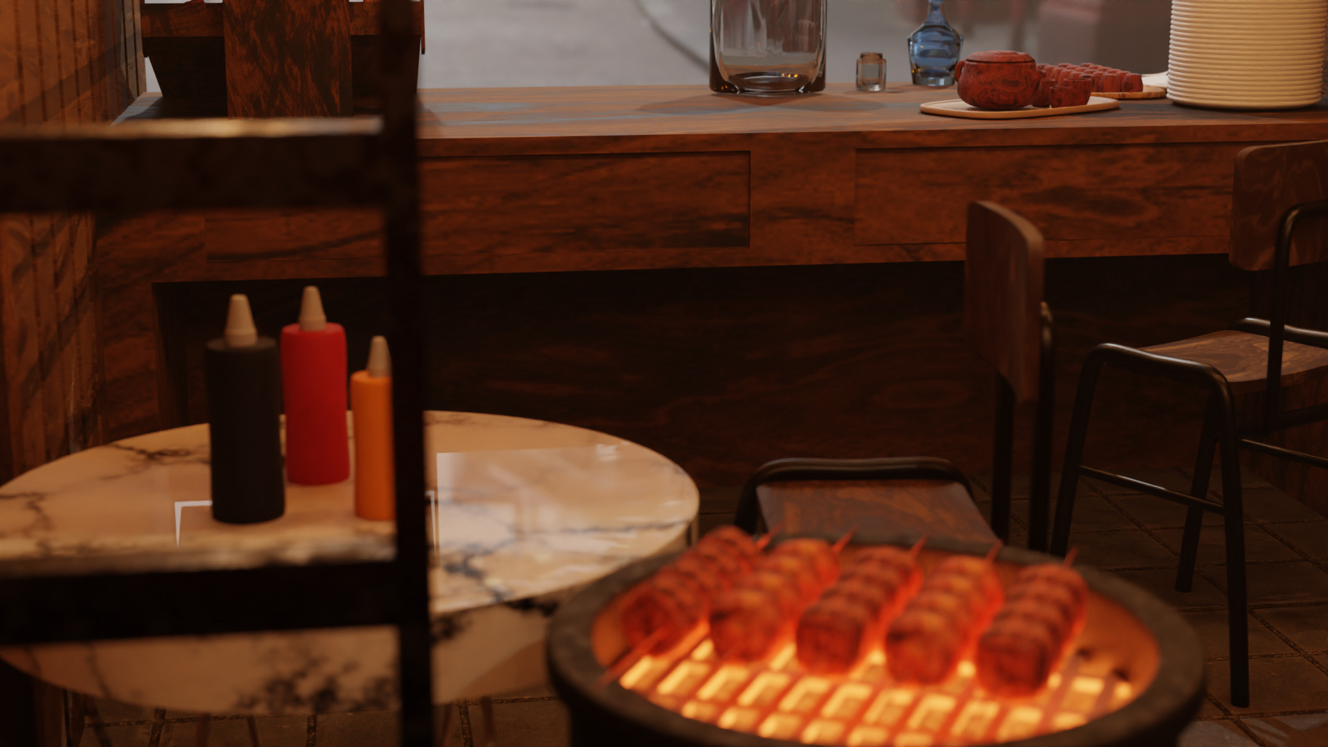 Food court 3D model_6