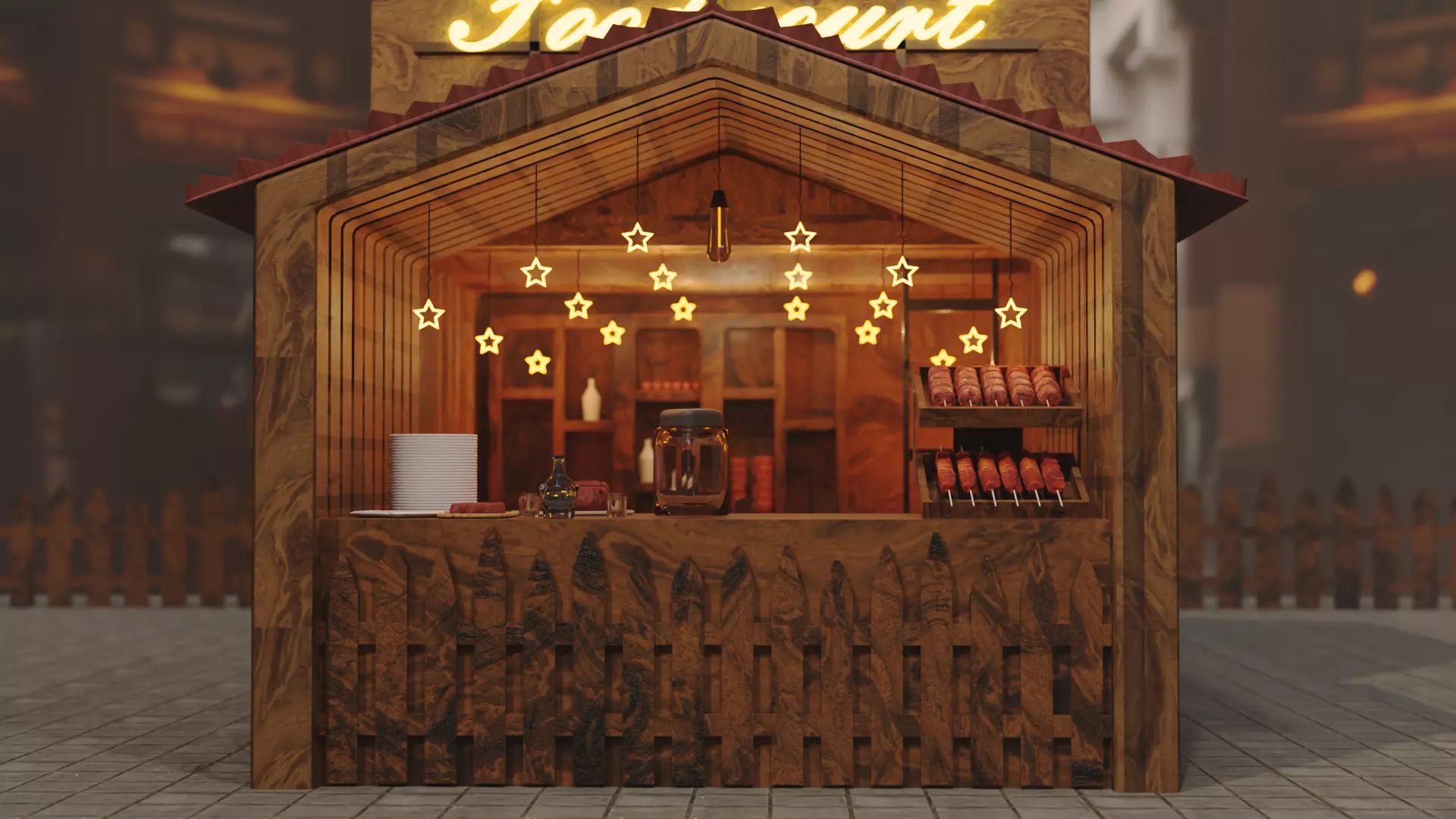 Food court 3D model_0