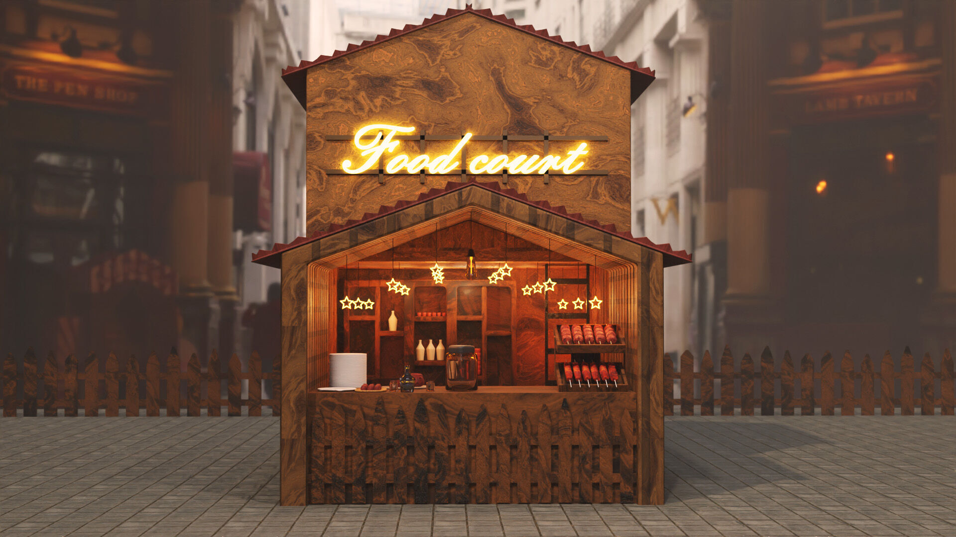 Food court 3D model_1