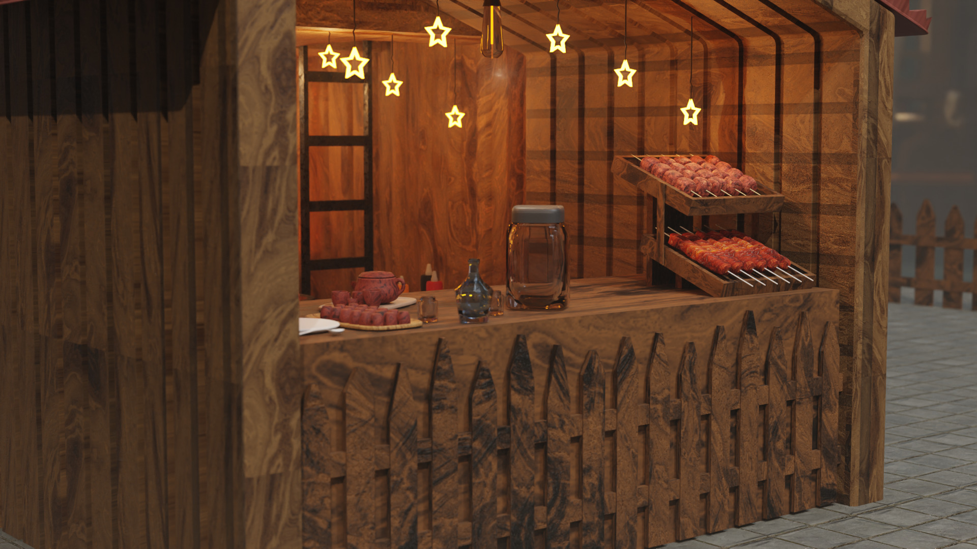 Food court 3D model_5