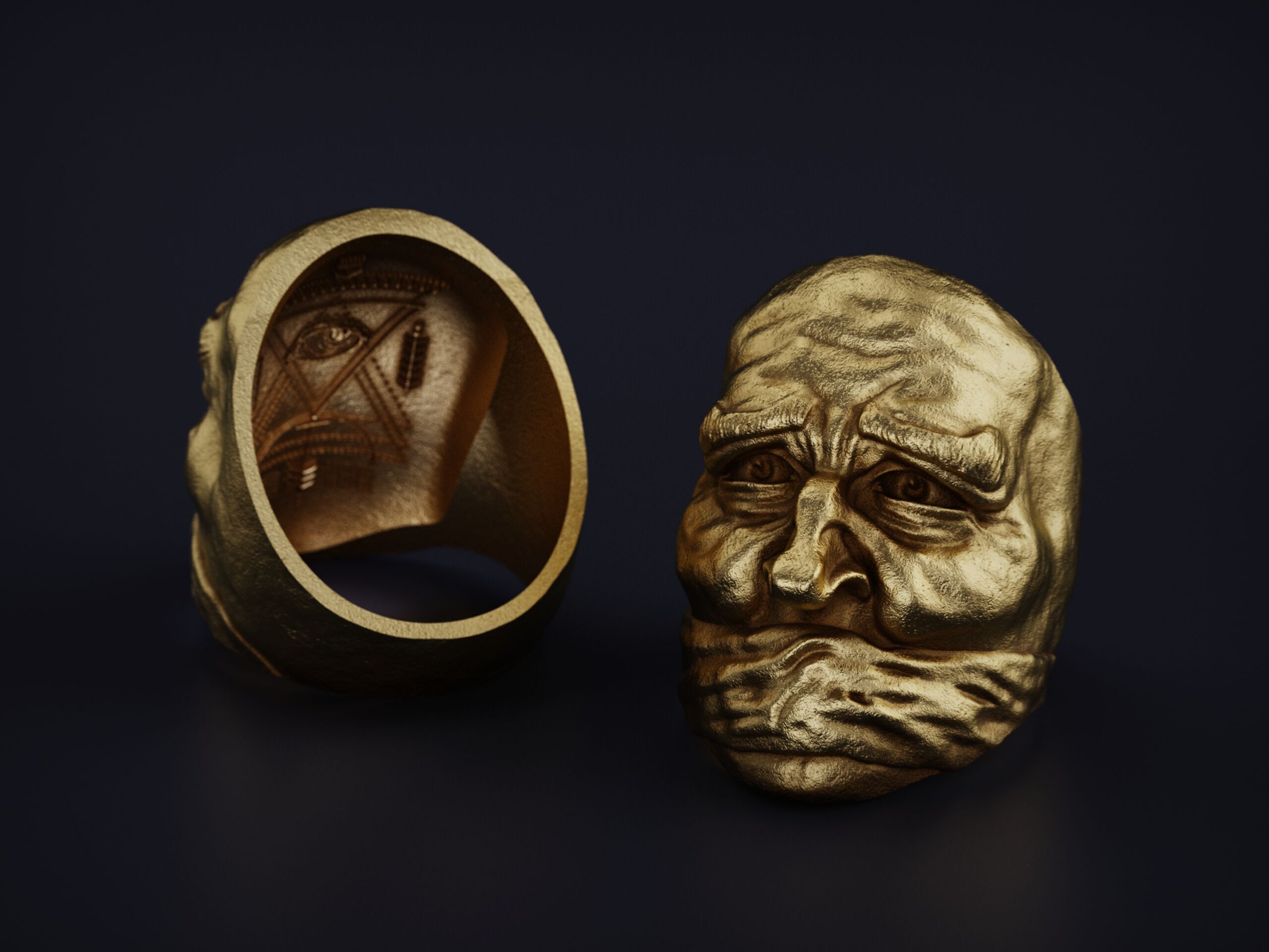 Freedom of Silence RING for Print and Cast 3D print model_1