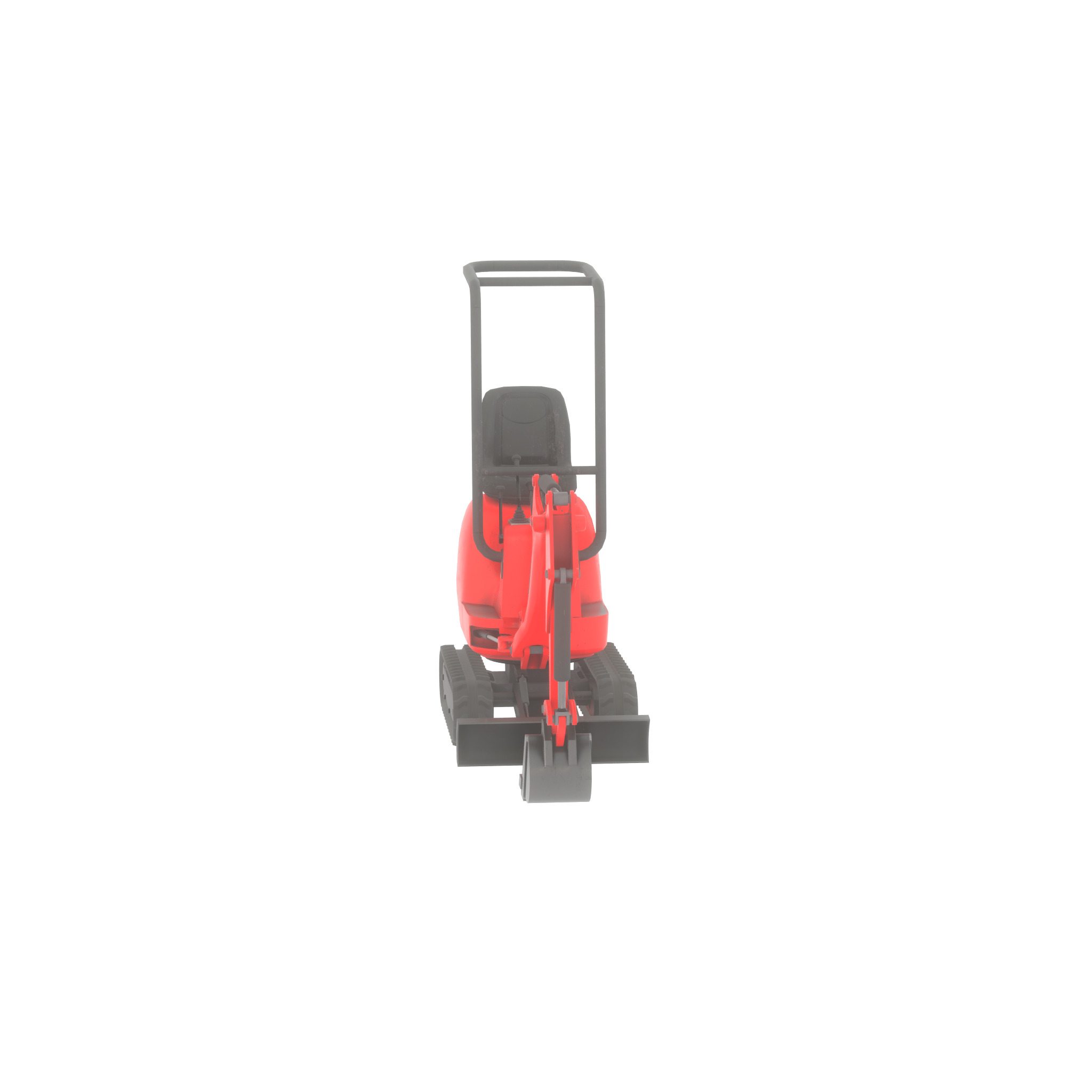 Mini-Digger Red Low-poly 3D model_24
