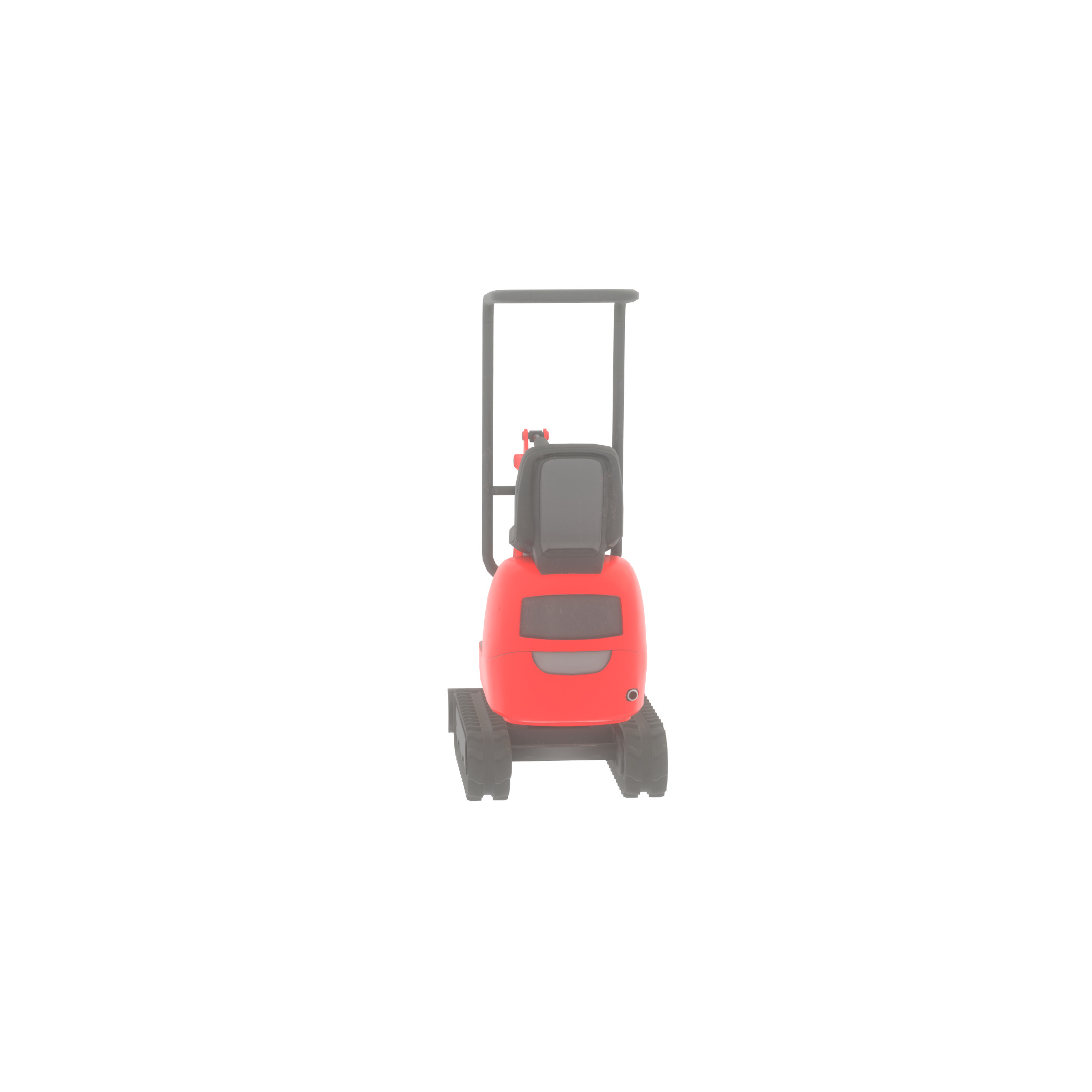 Mini-Digger Red Low-poly 3D model_22