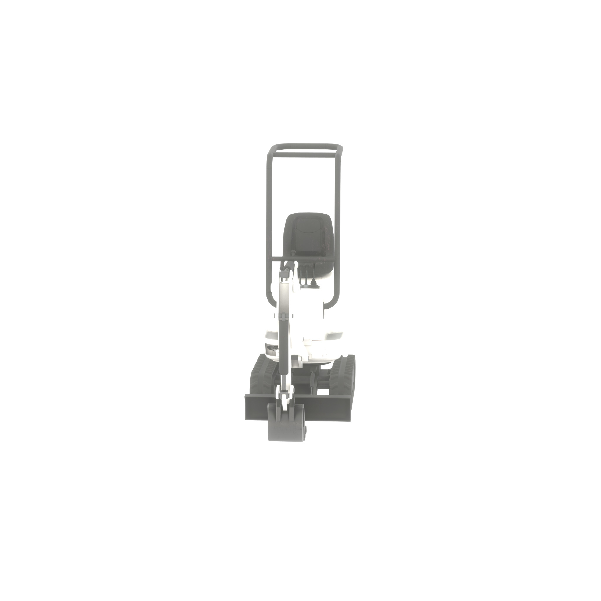Mini-Digger White Low-poly 3D model_57