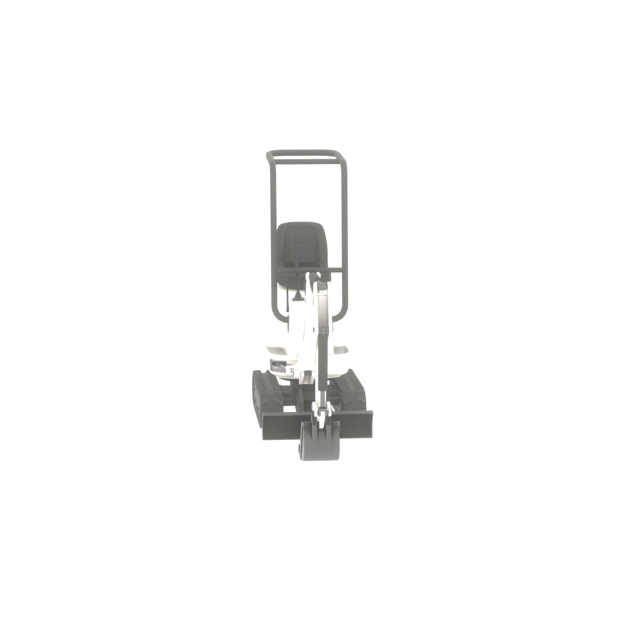 Mini-Digger White Low-poly 3D model_56