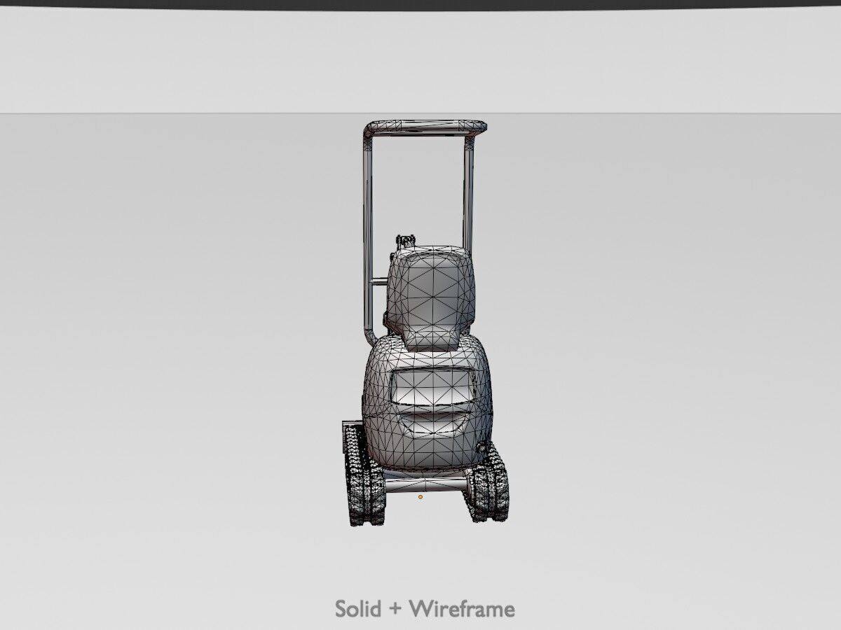 Mini-Digger White Low-poly 3D model_12