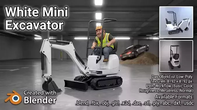 Mini-Digger White