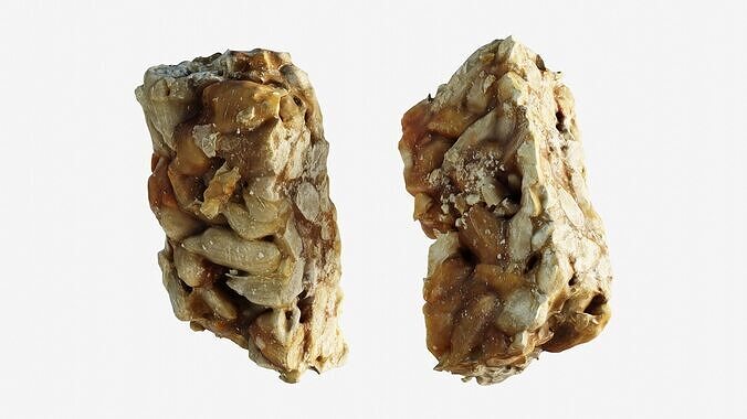Scanned piece of kozinaki candy  Low-poly 3D model 5