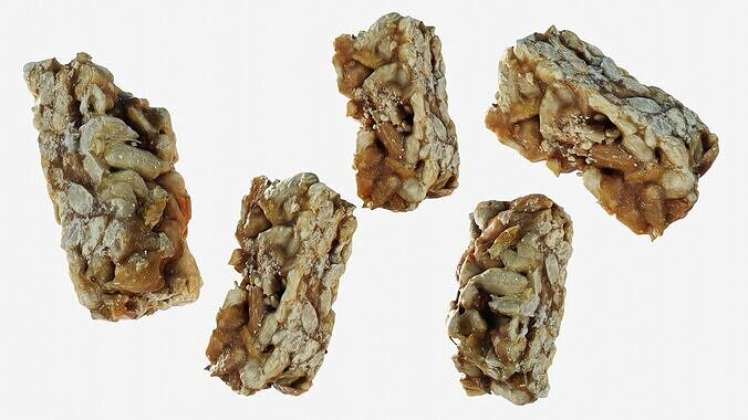Scanned piece of kozinaki candy  Low-poly 3D model 2