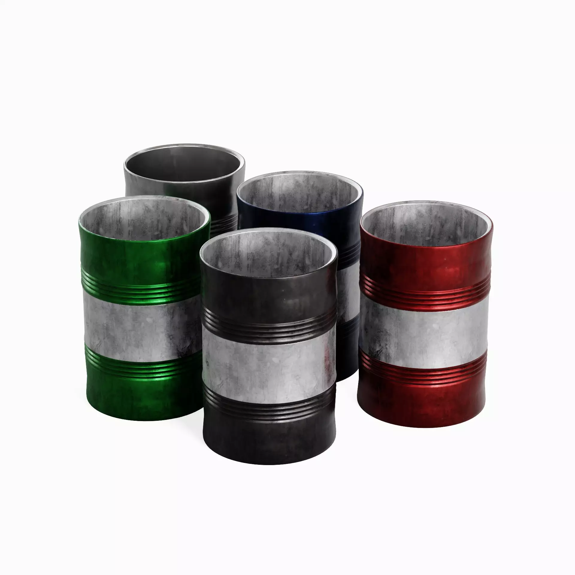 Steel Barrel B Set 3D model_0