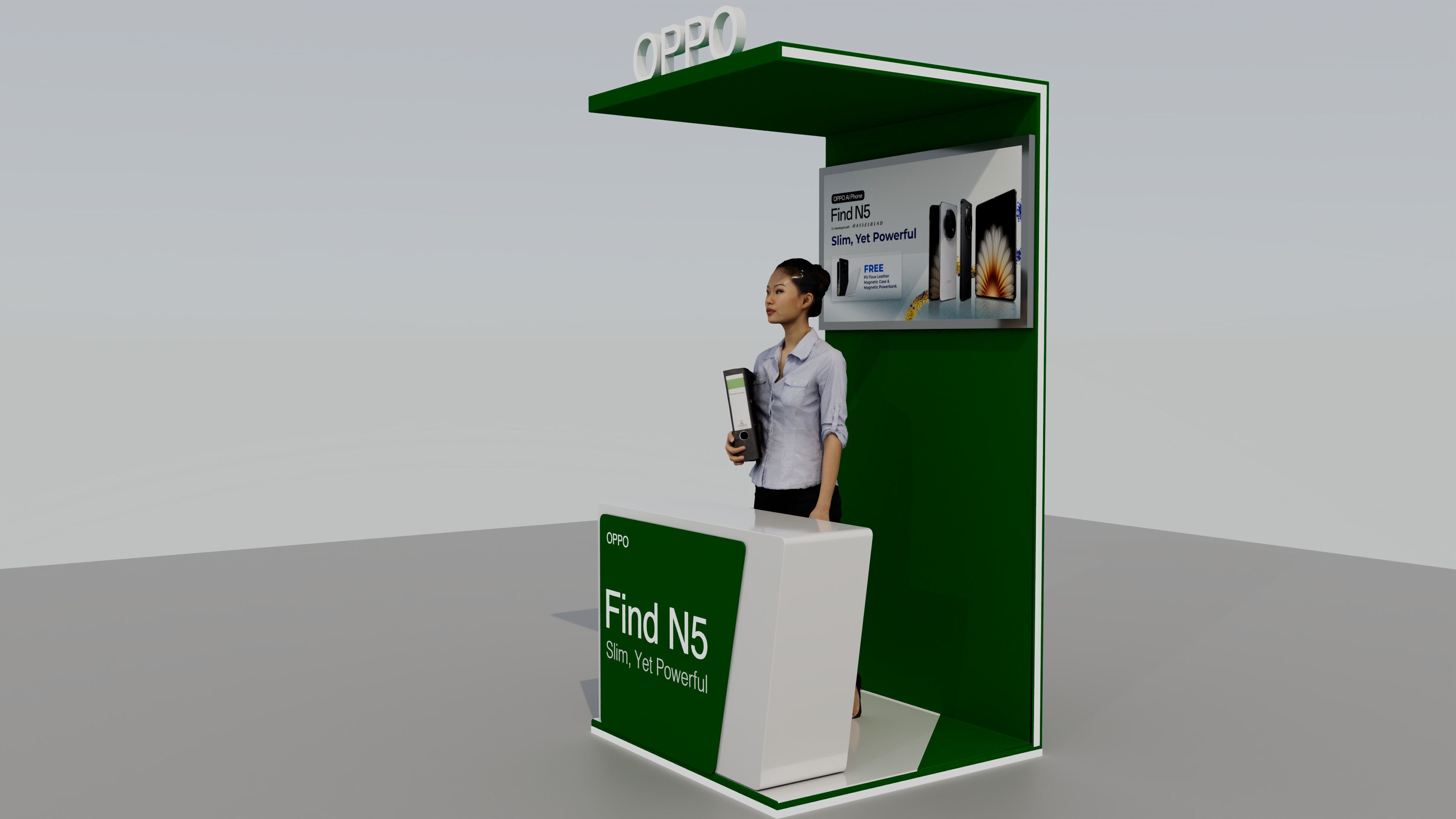 OPPO Activity Stall Low-poly 3D model_7