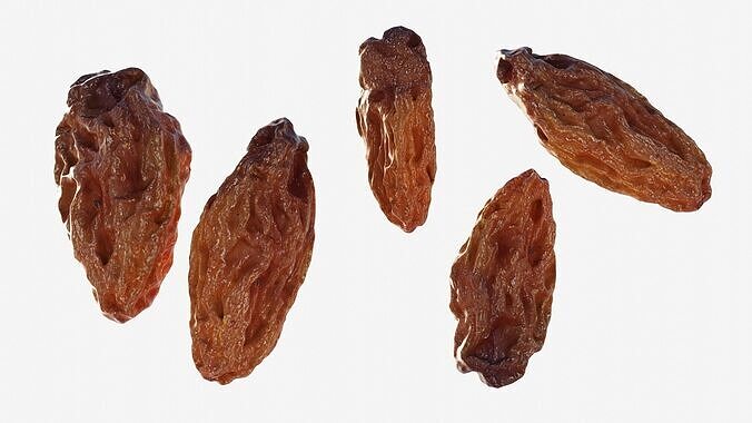 Scanned  dry grape raisin Low-poly 3D model 2