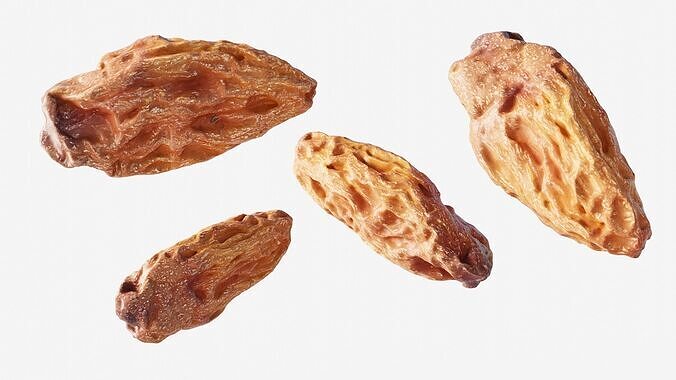 Scanned  dry grape raisin Low-poly 3D model 6